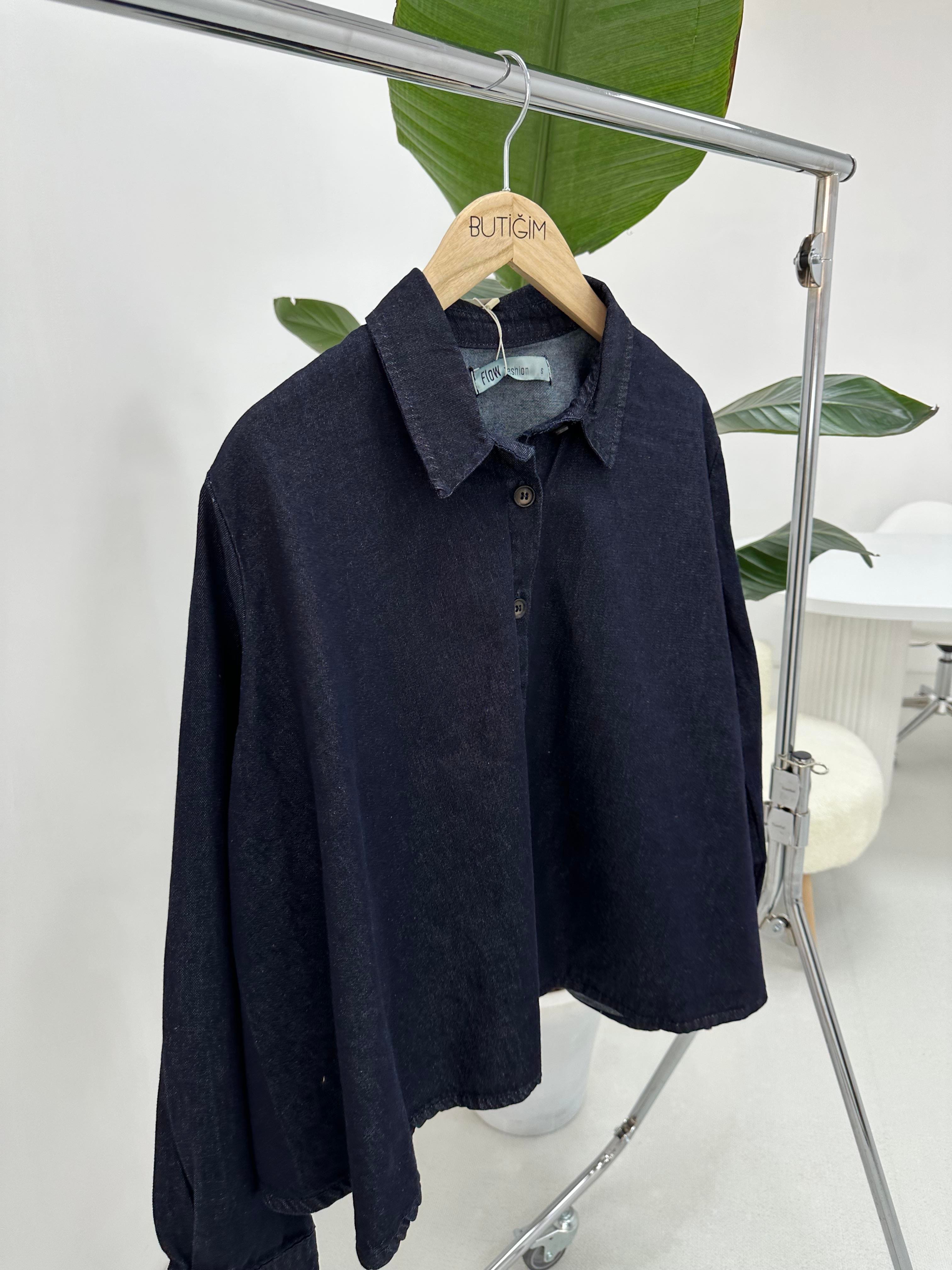 Denim Düğmeli Gömlek