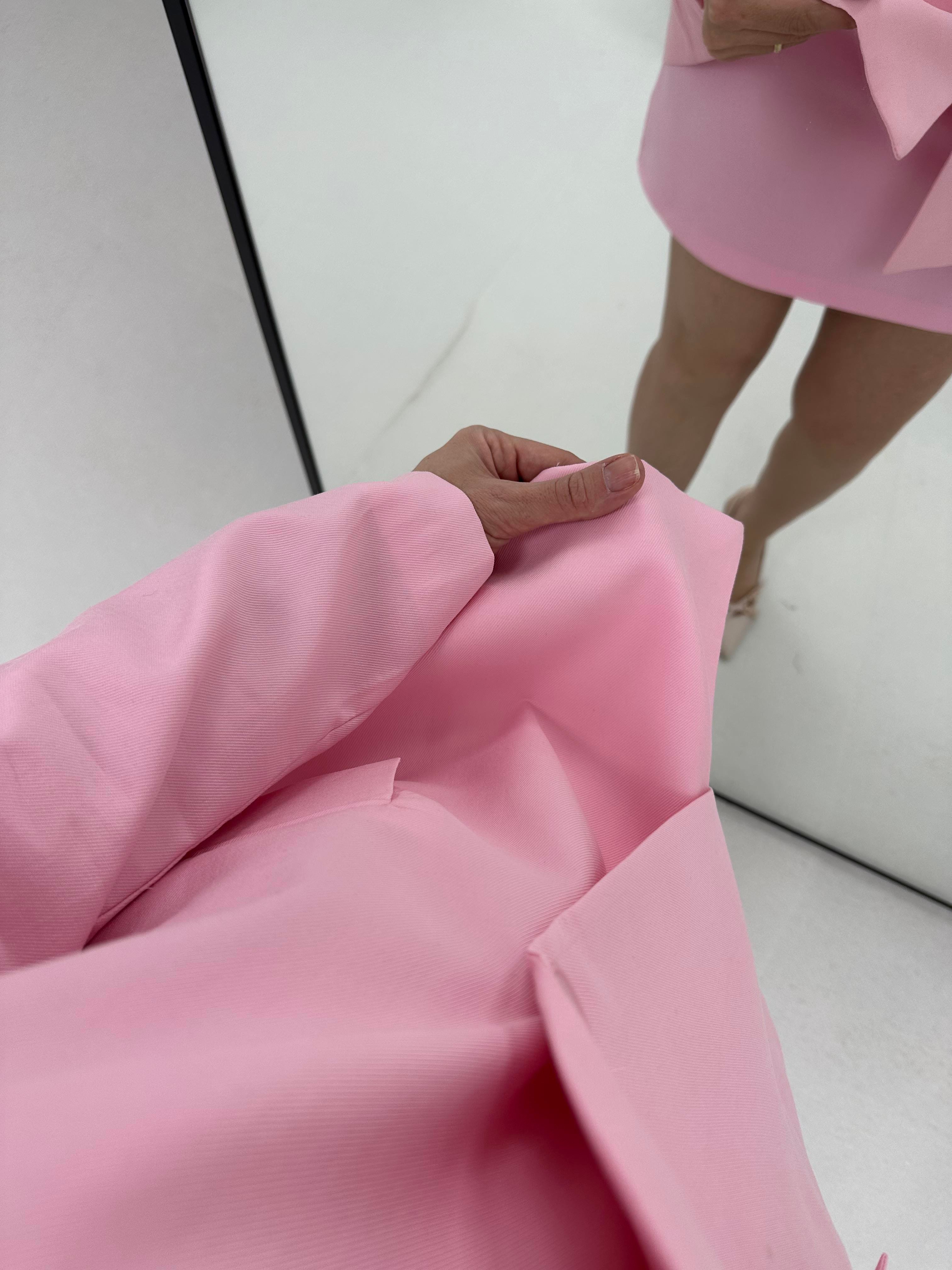 Düğmeli Blazer Pembe Ceket