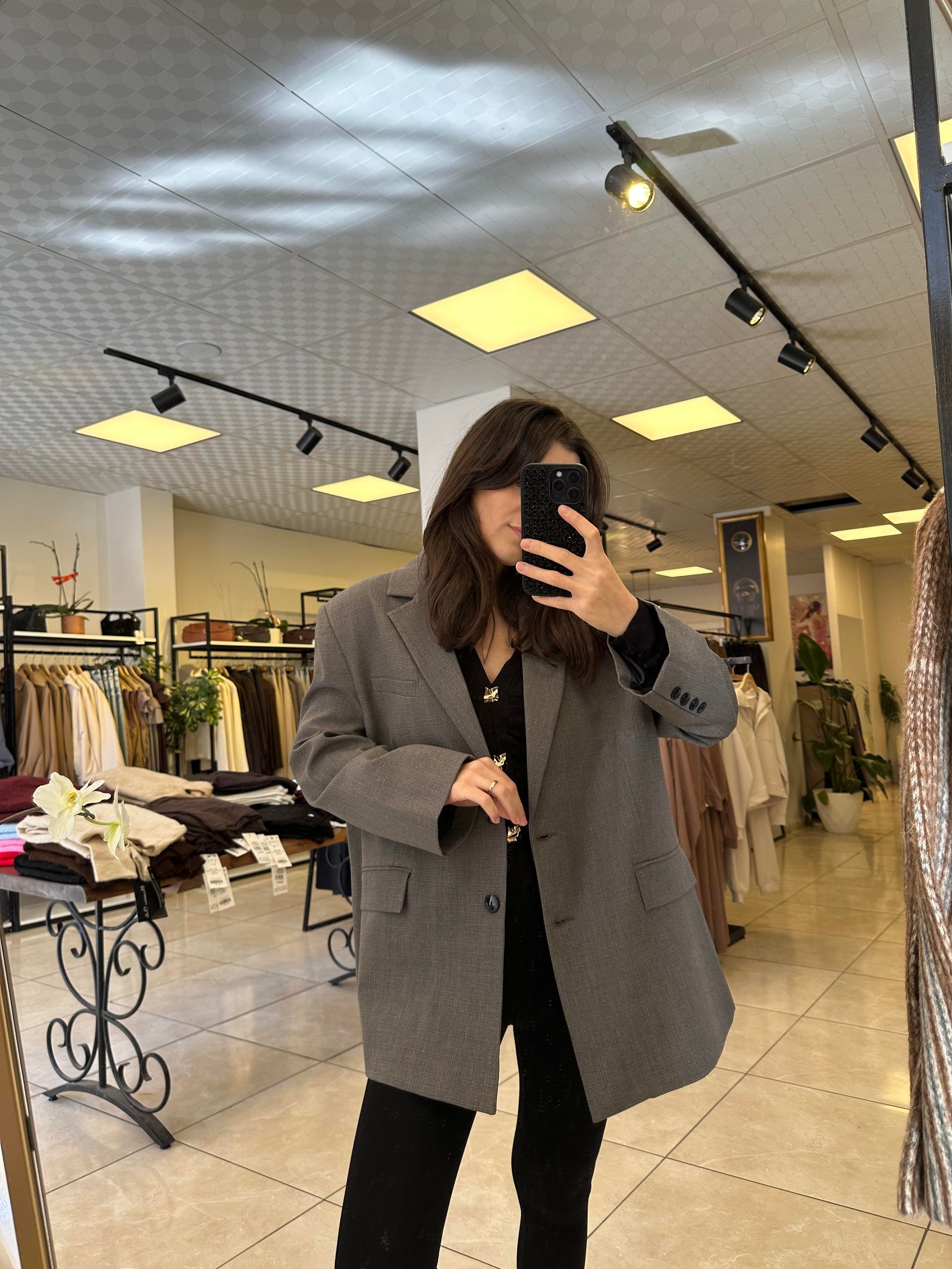 Ekose Oversize Ceket