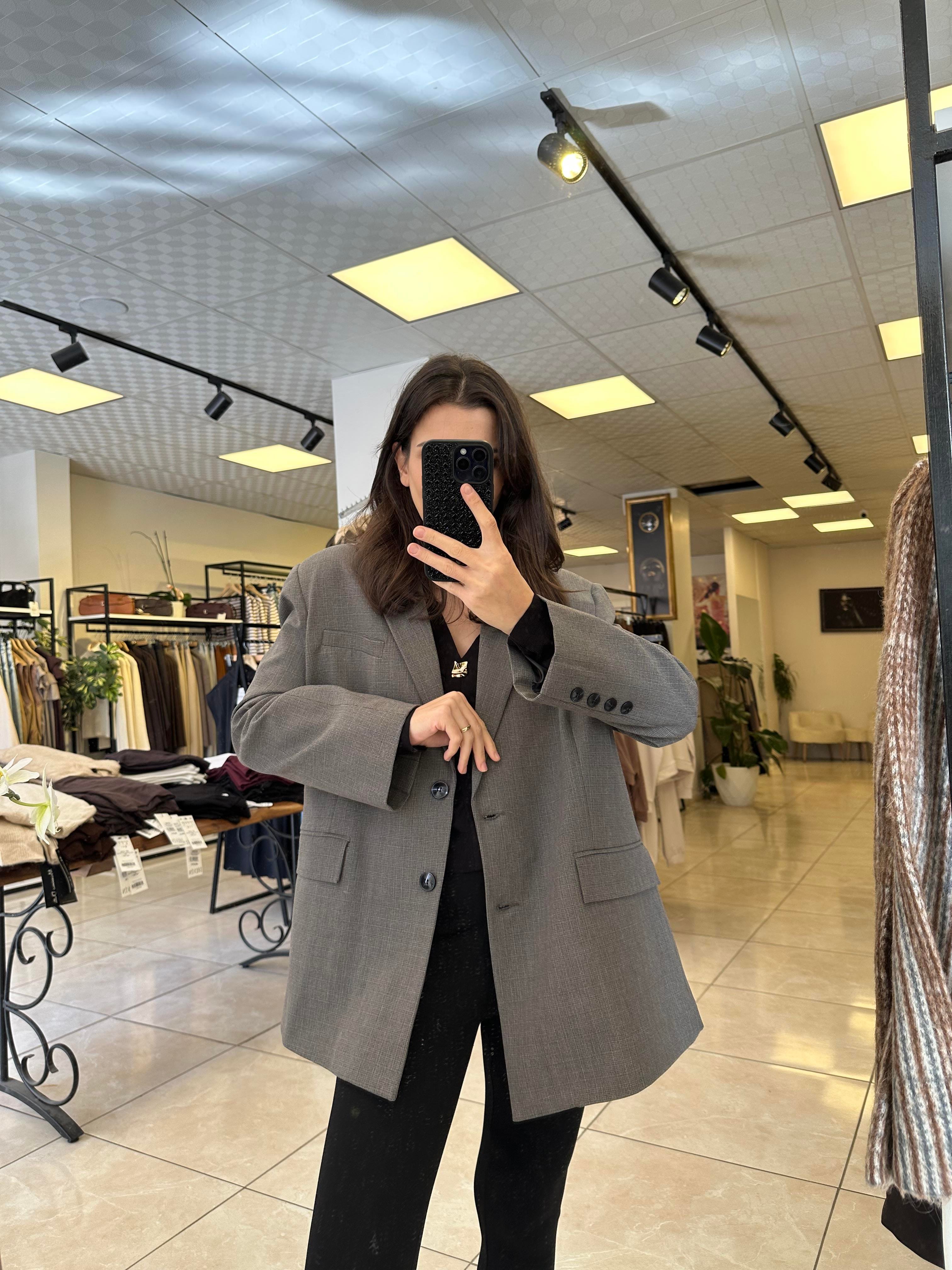Ekose Oversize Ceket