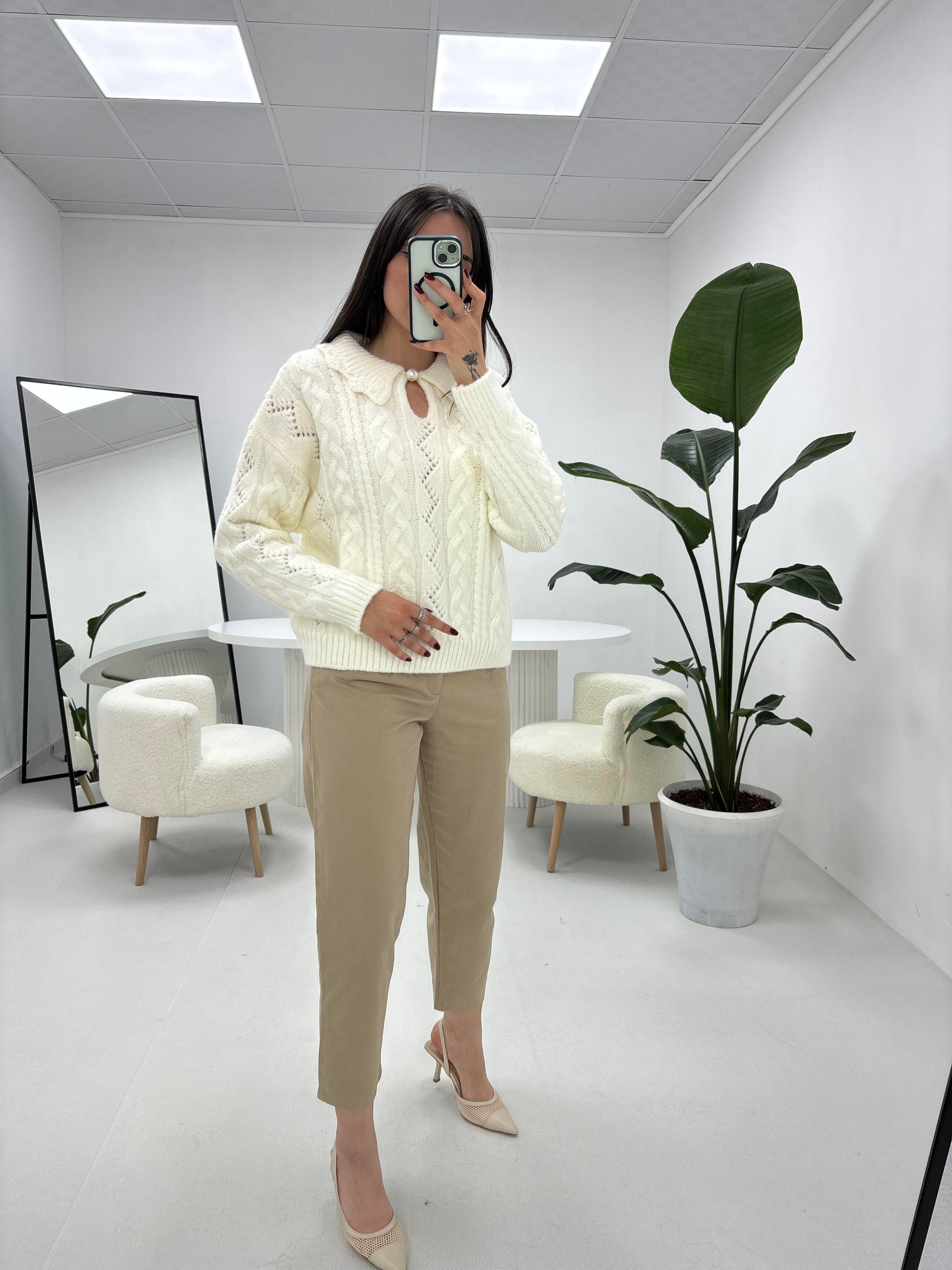 Gabardin Kumaş Havuç Model Vizon  Pantolon 