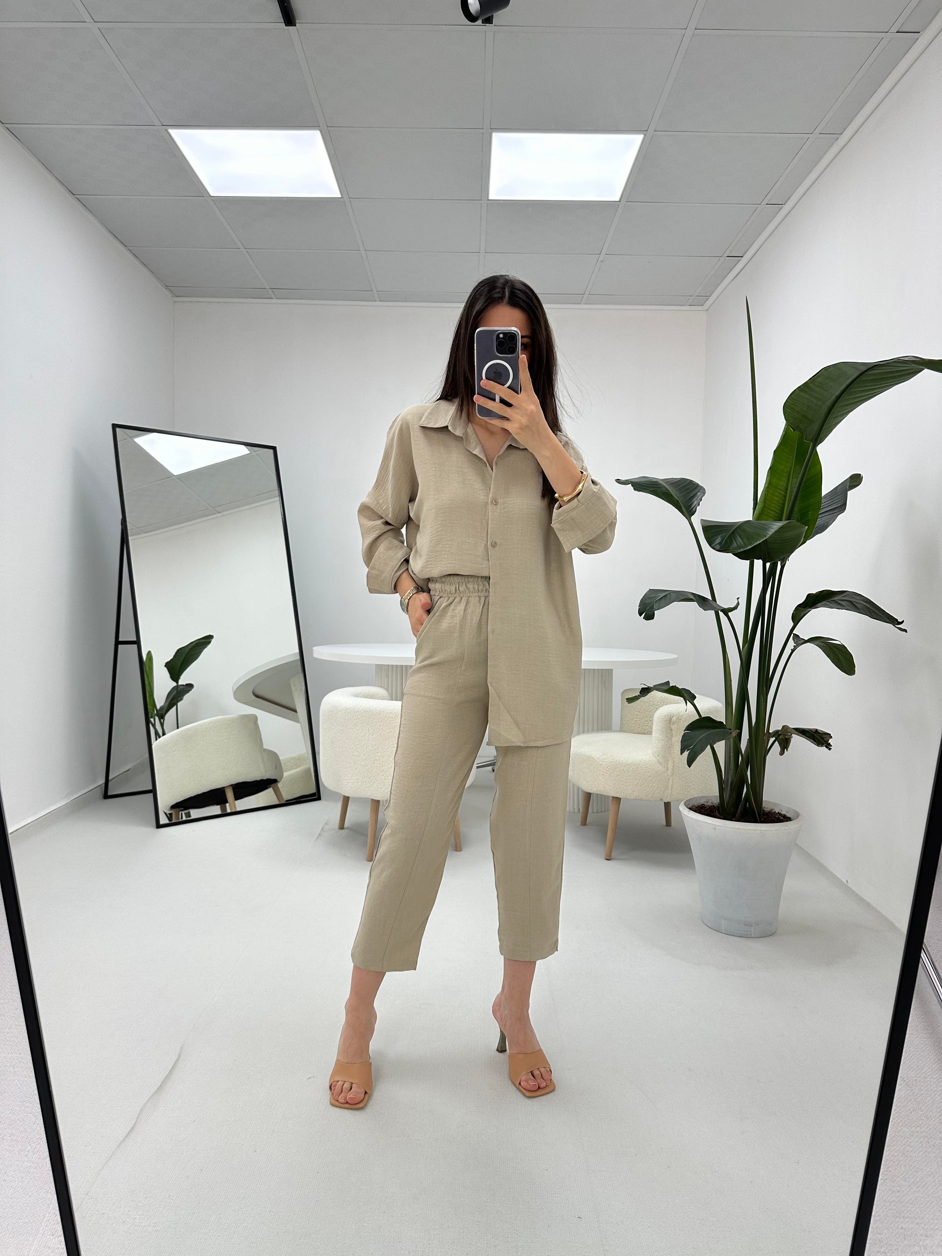 Gömlek Pantolon Taş Takım 