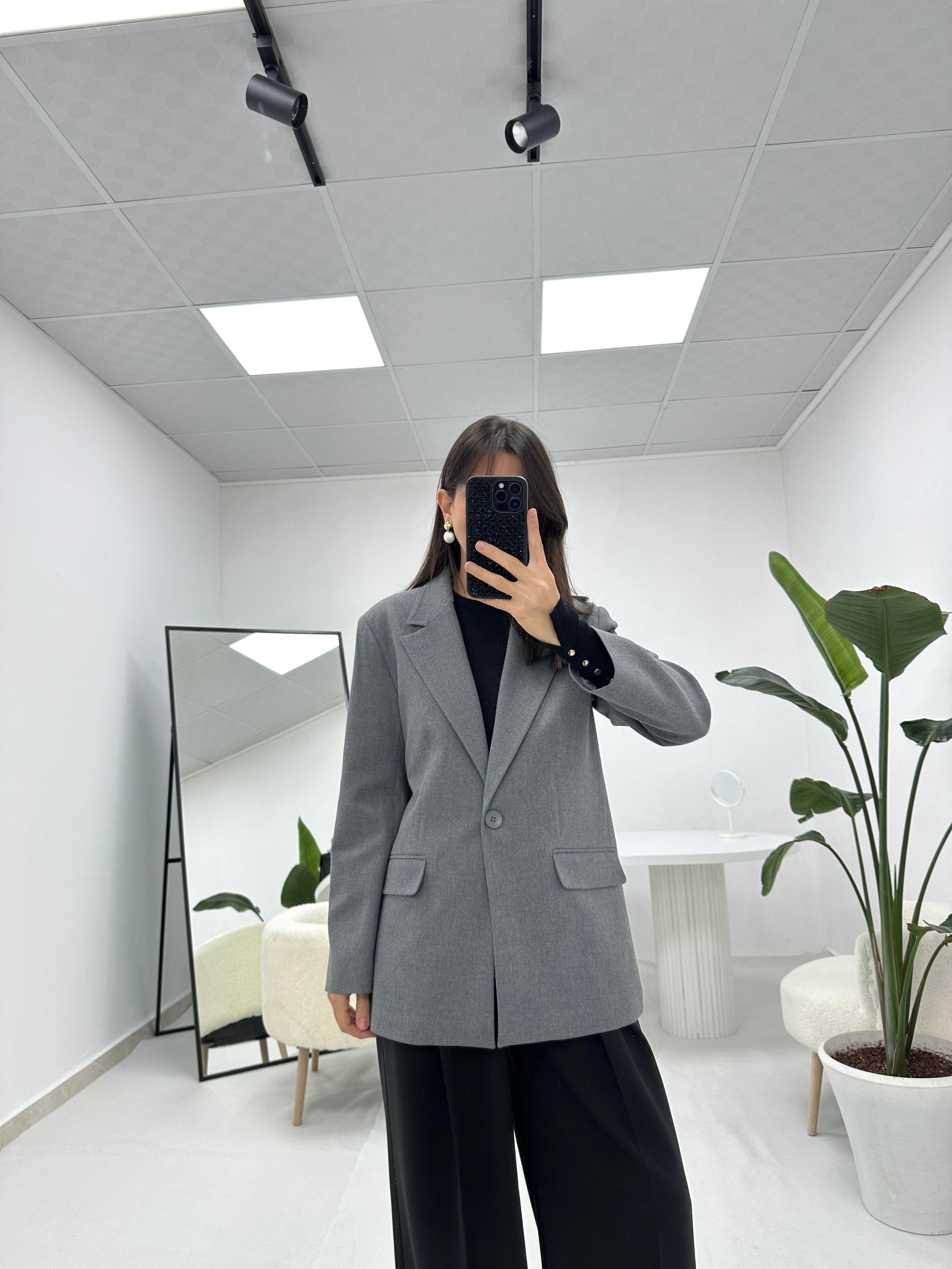 Gri Blazer Ceket