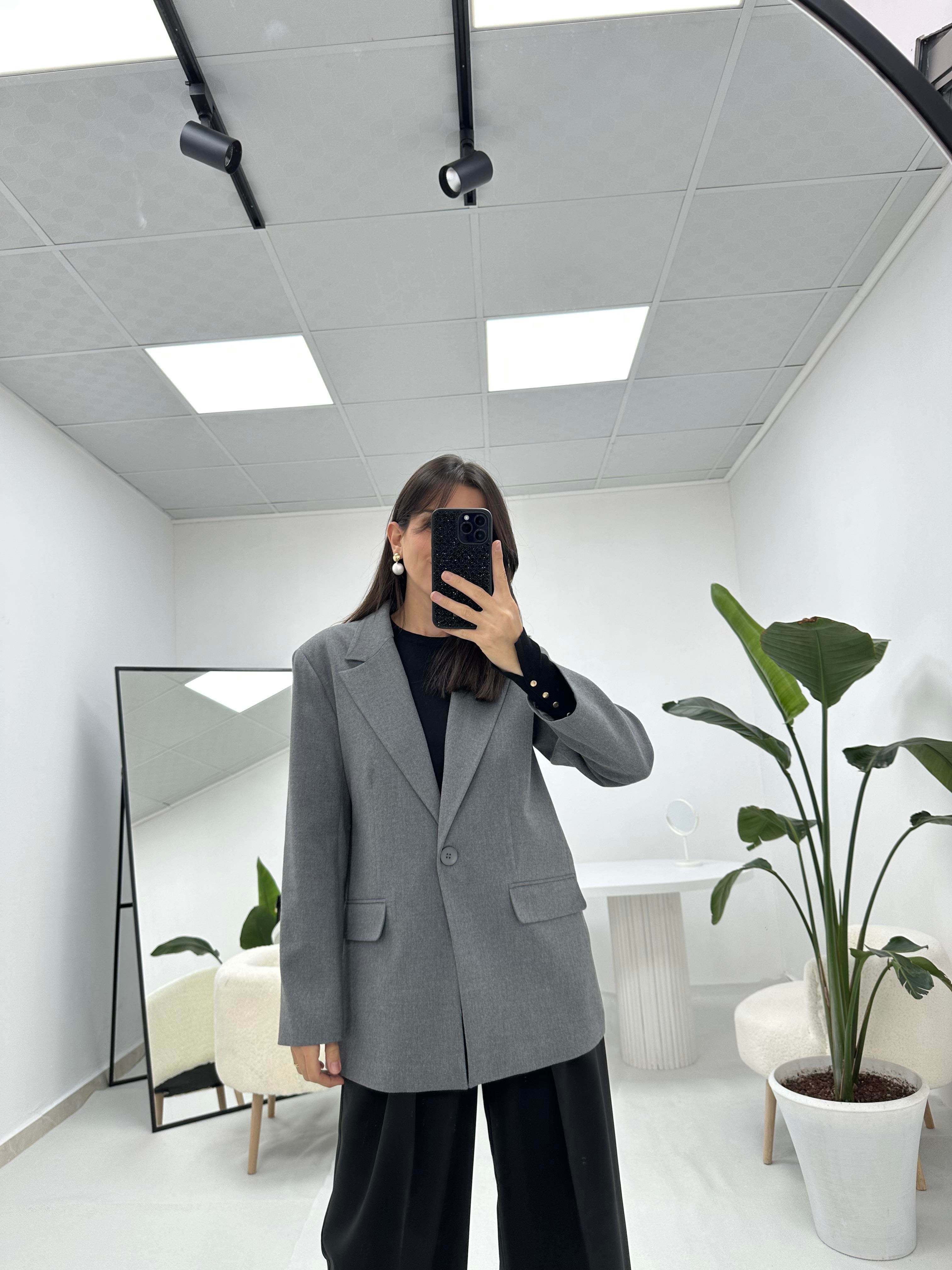 Gri Blazer Ceket