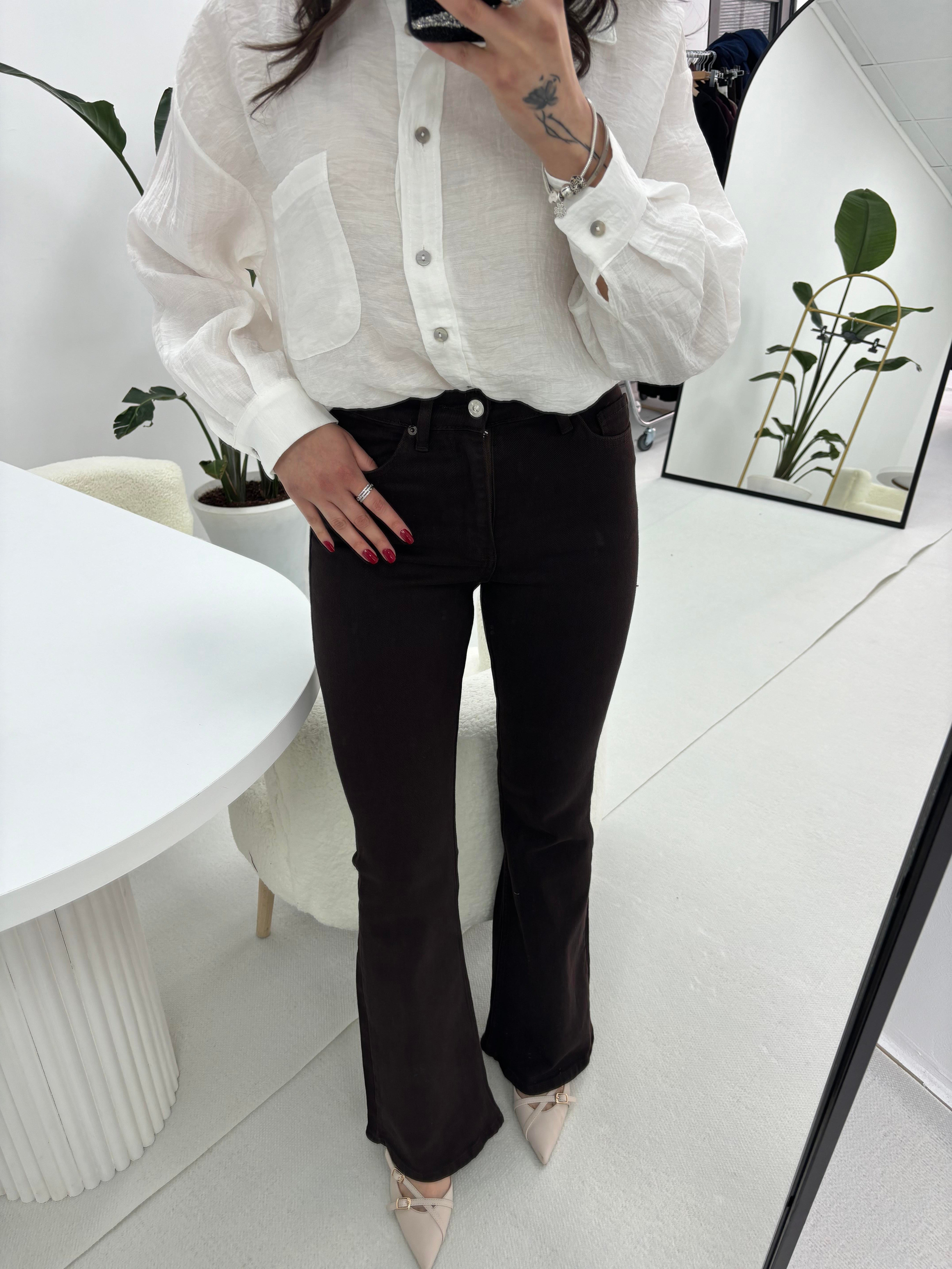 İspanyol Paça Kahverengi Pantolon