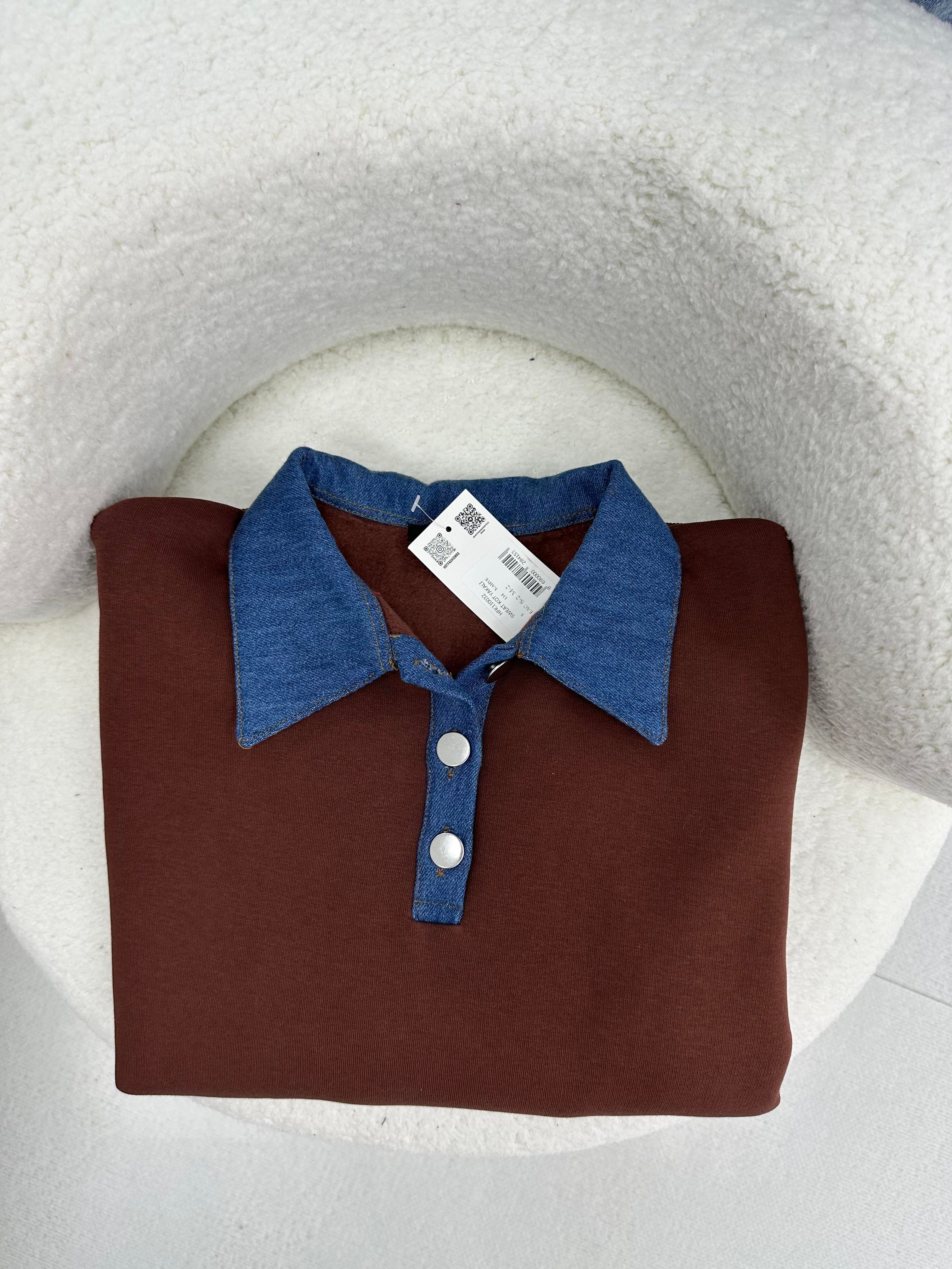 Kot Yaka Detaylı Sweat