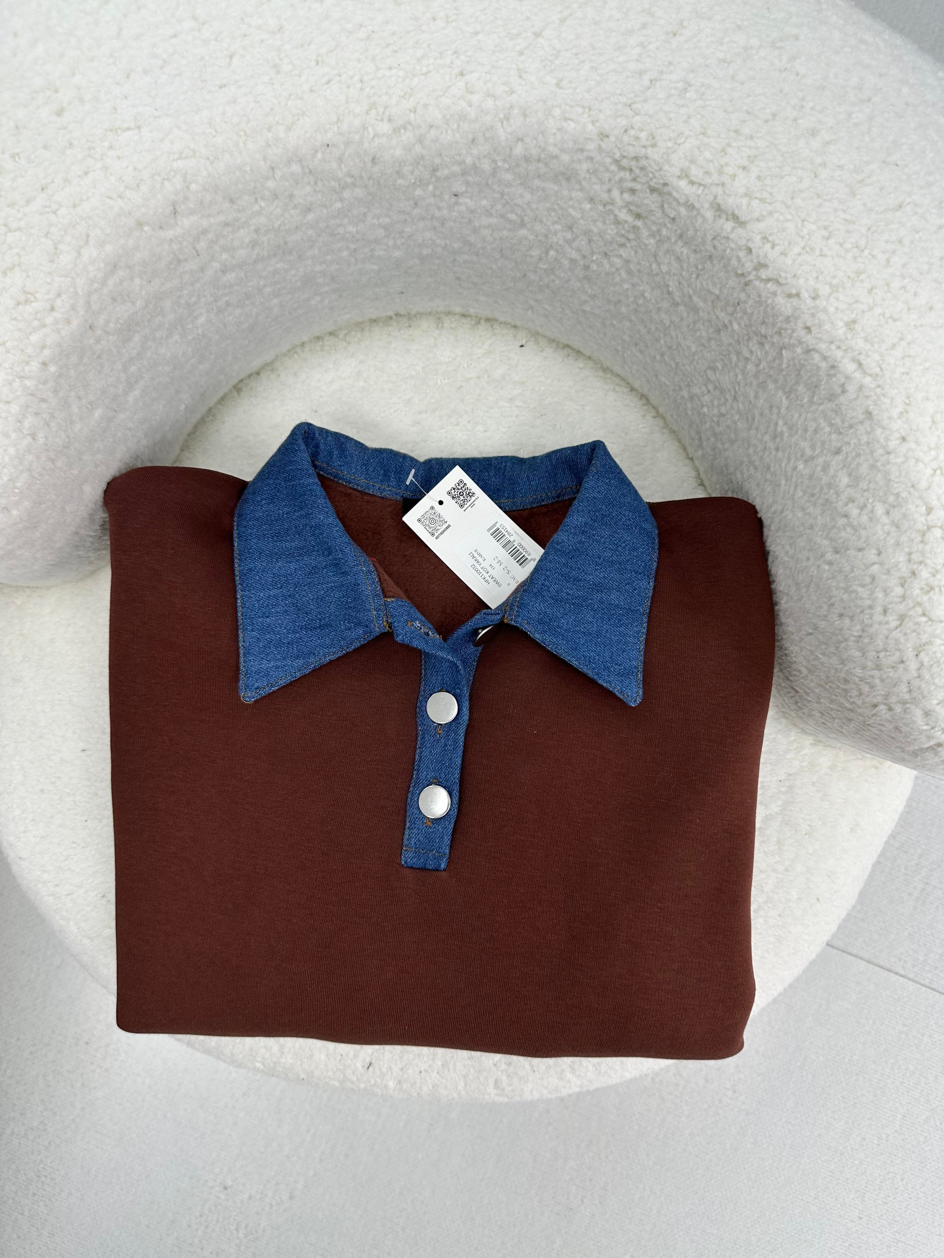 Kot Yaka Detaylı Sweat