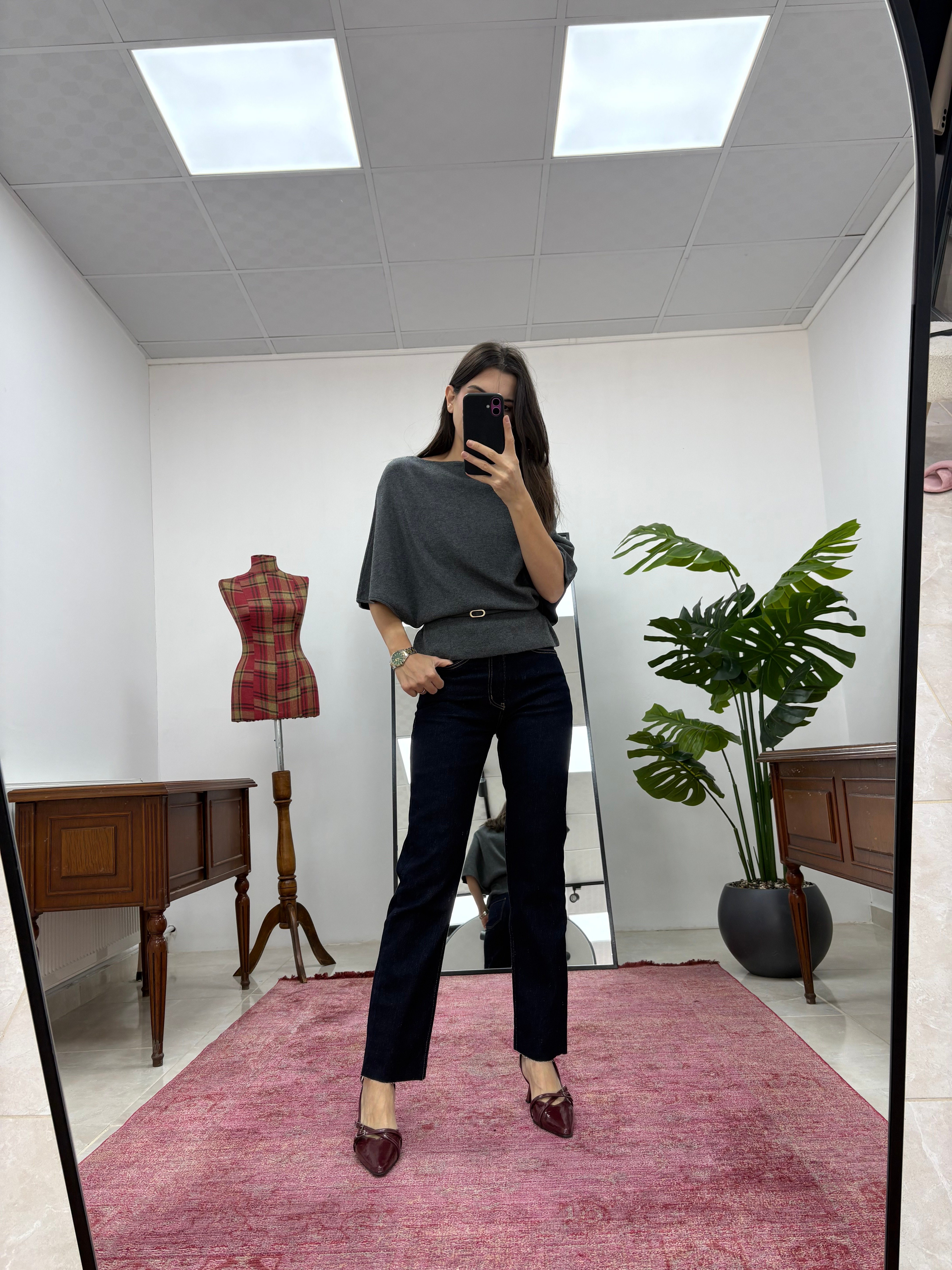 Koyu Mavi  Boyfit Jean Pantolon 