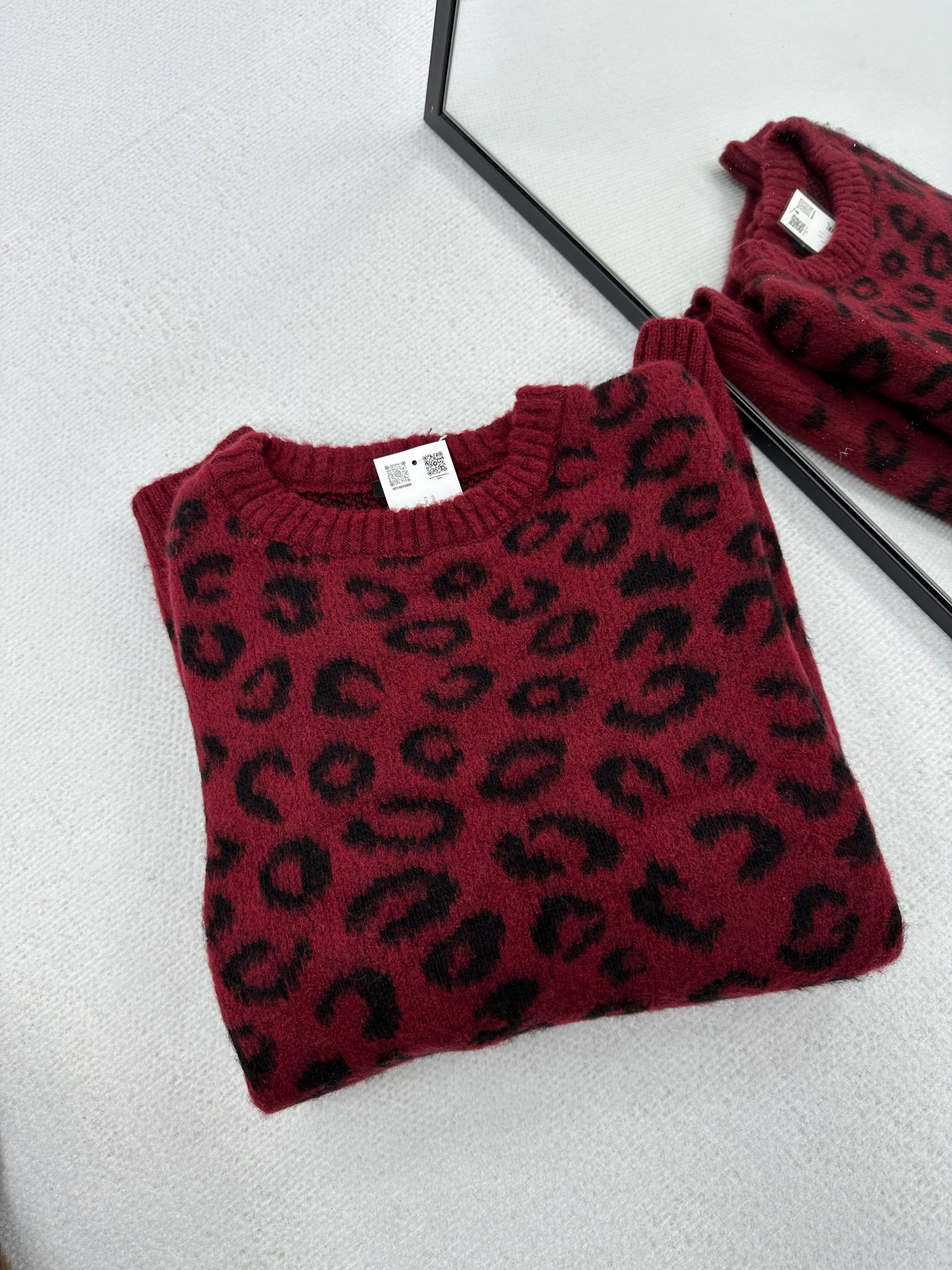 Leopar Desenli Şardonlu Bordo  Kazak