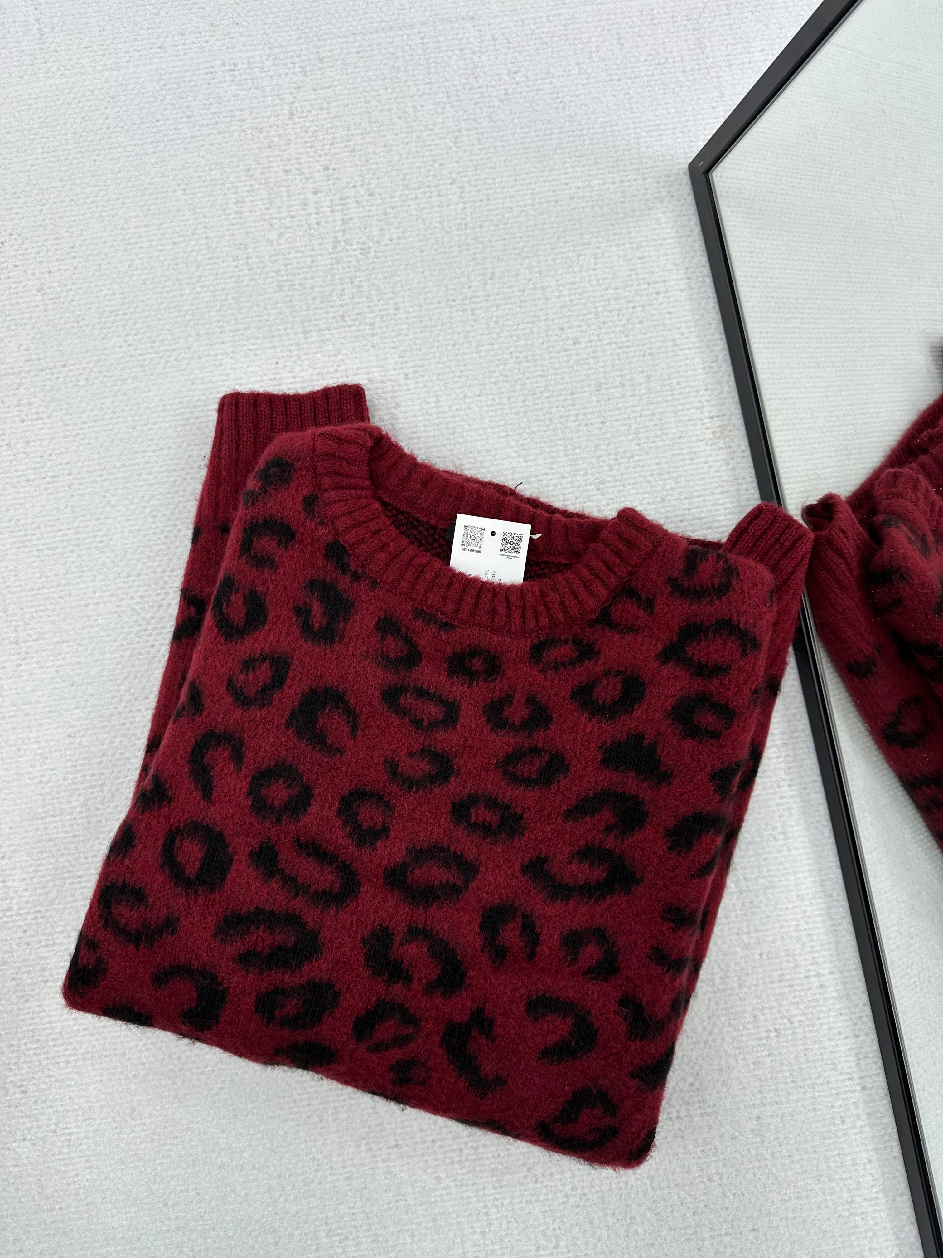 Leopar Desenli Şardonlu Bordo  Kazak