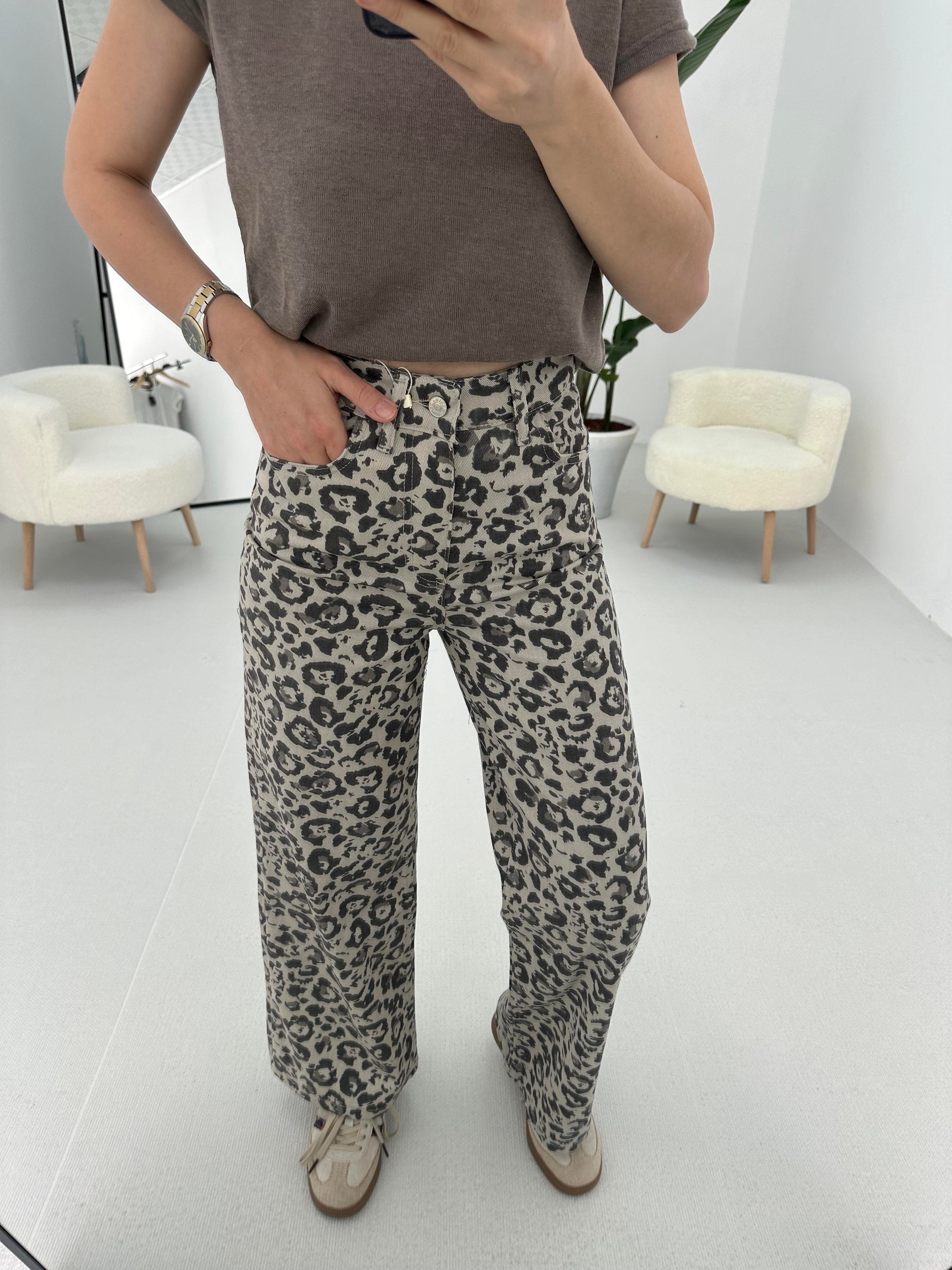Leopar Pantolon Vizon