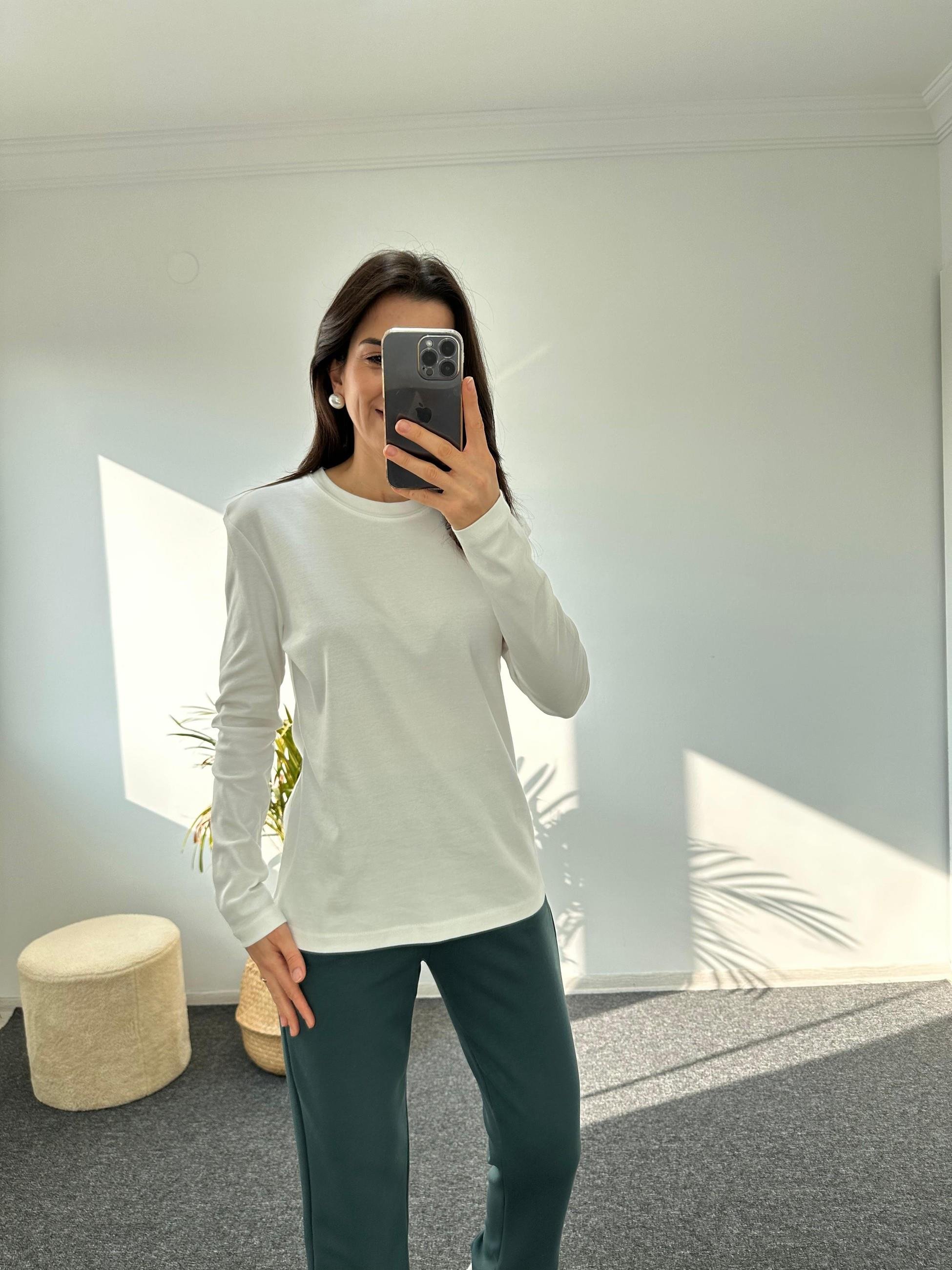 Massimo Bisiklet Yaka  Basic Beyaz Tshirt