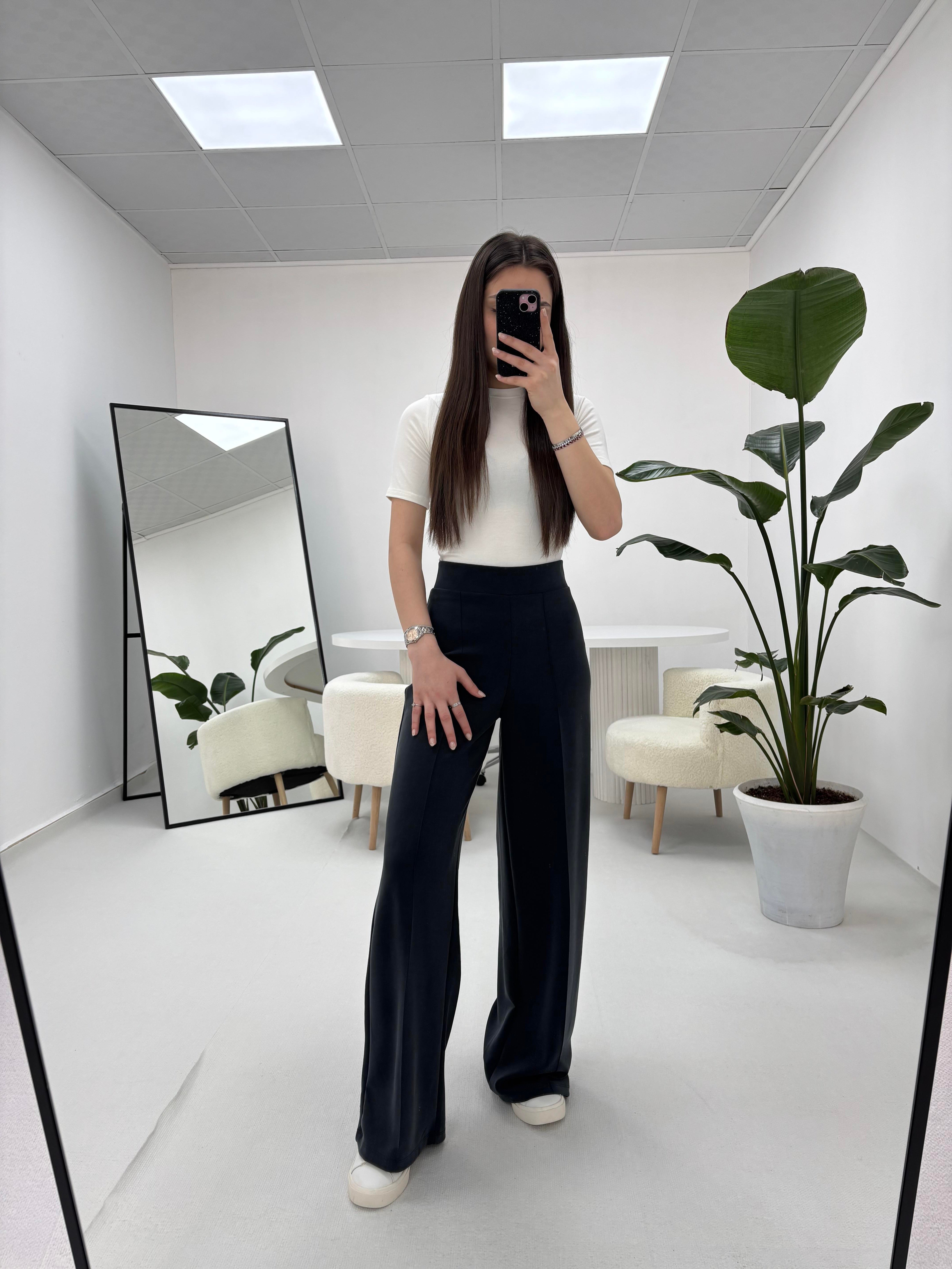 Modal Kumaş Antrasit Palazzo Model  Eşofman Altı 