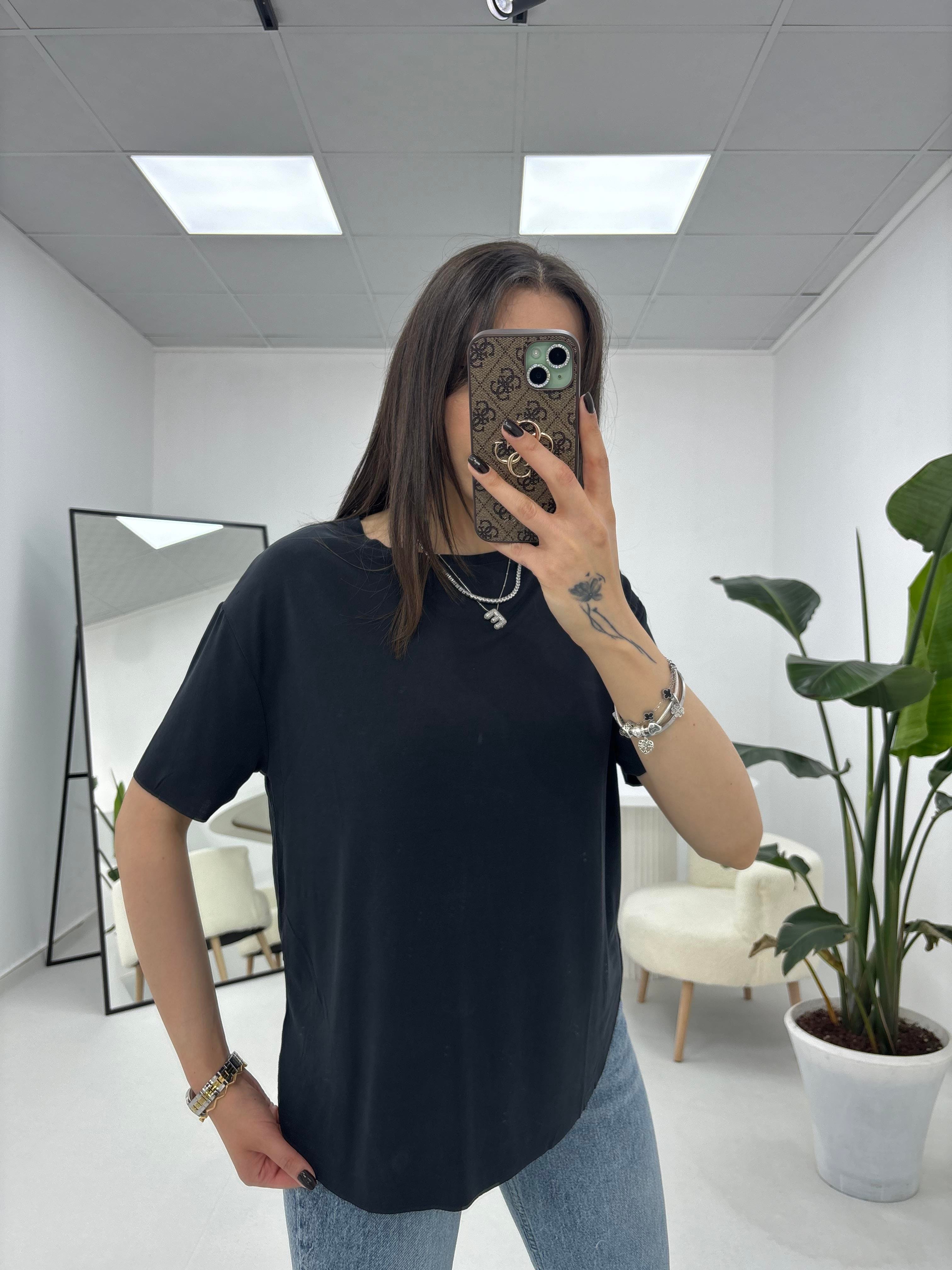 Modal Kumaş Antrasit T-shirt 