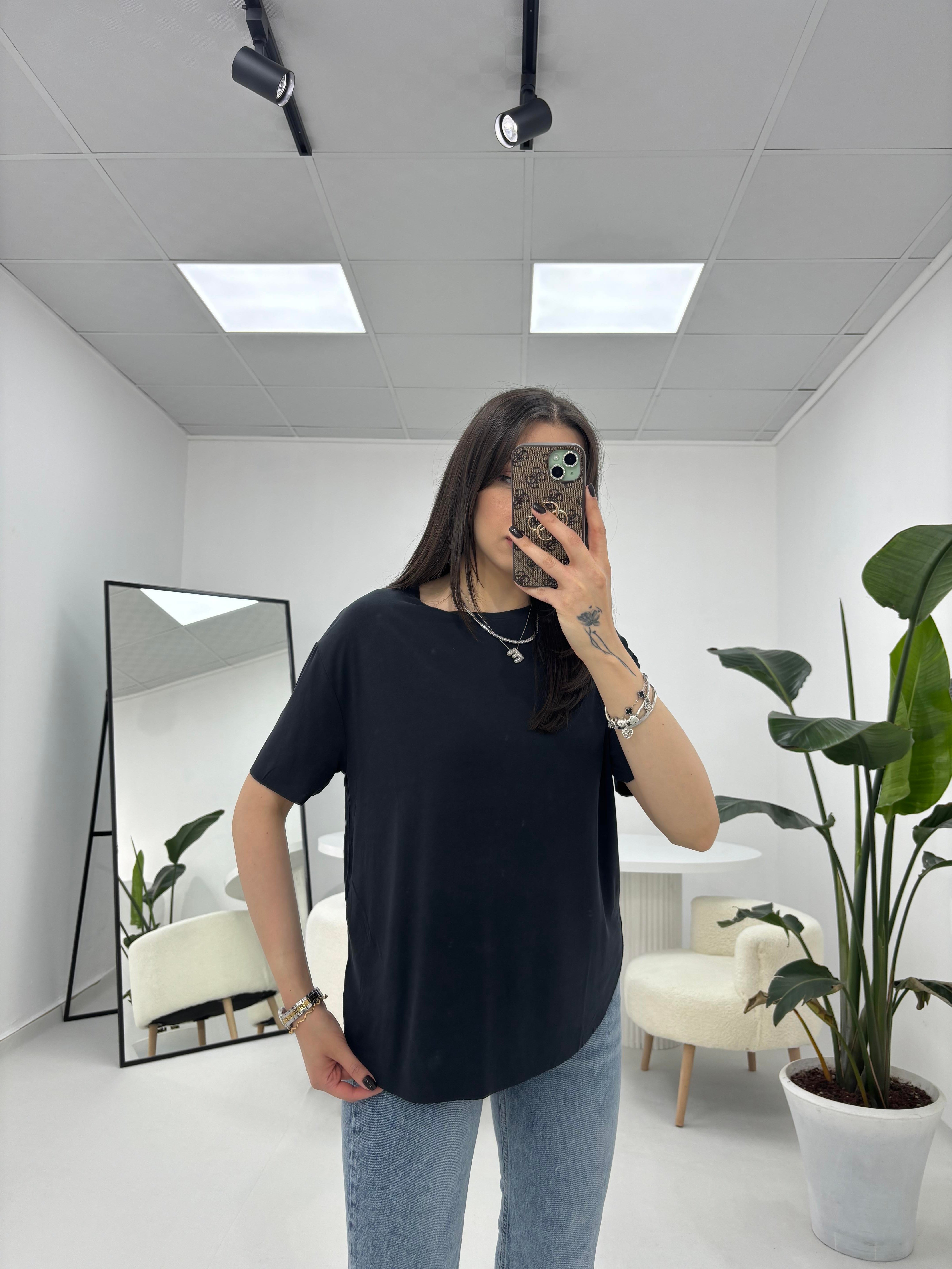 Modal Kumaş Antrasit T-shirt 