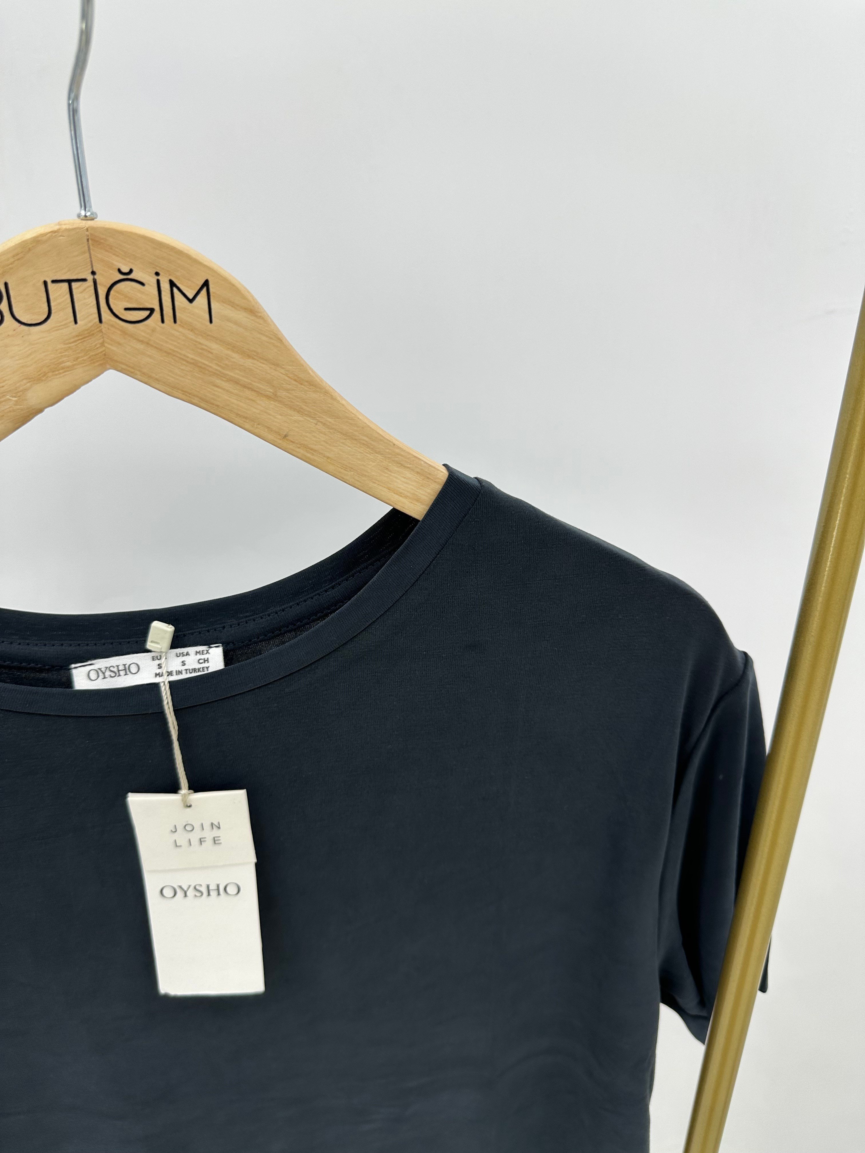 Modal Kumaş Antrasit T-shirt