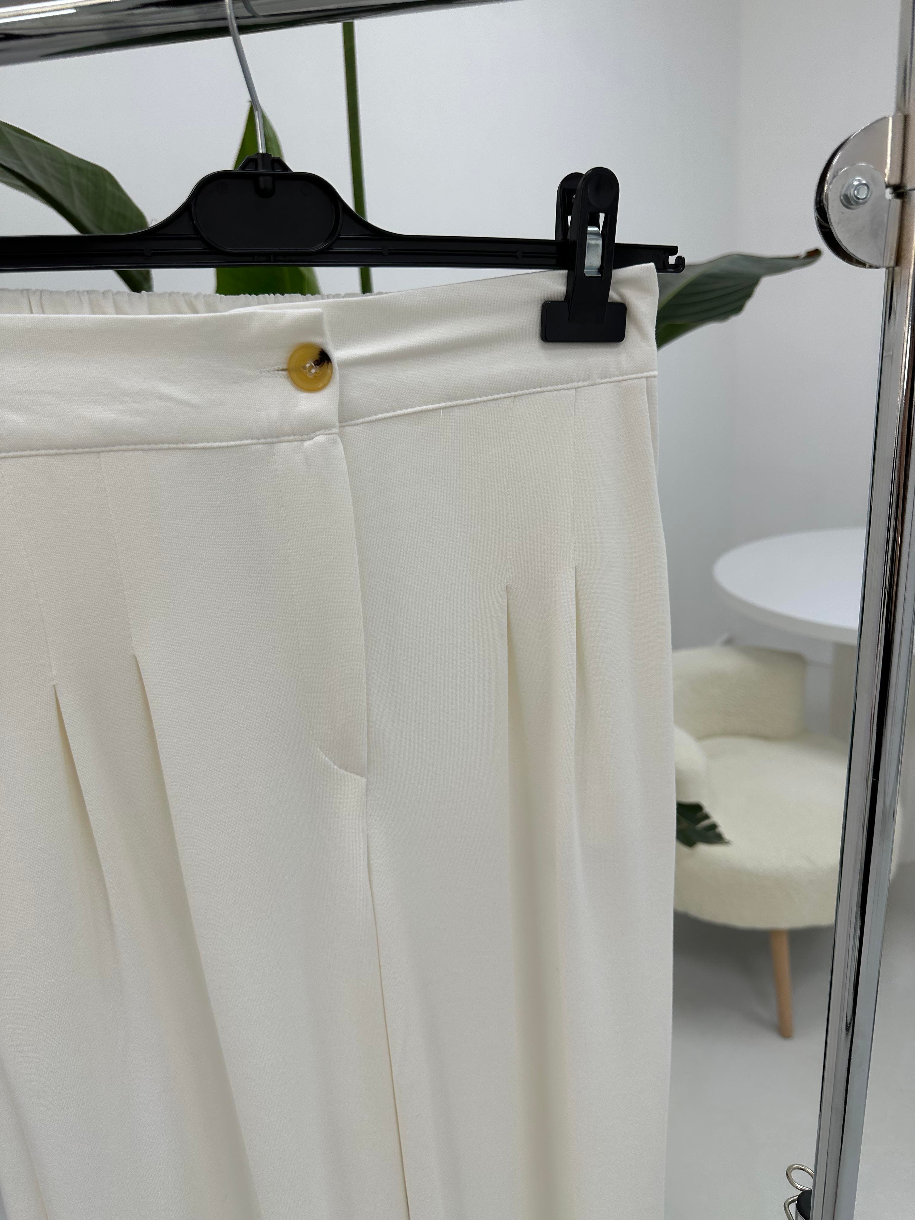 Modal Kumaş Beyaz Pantolon