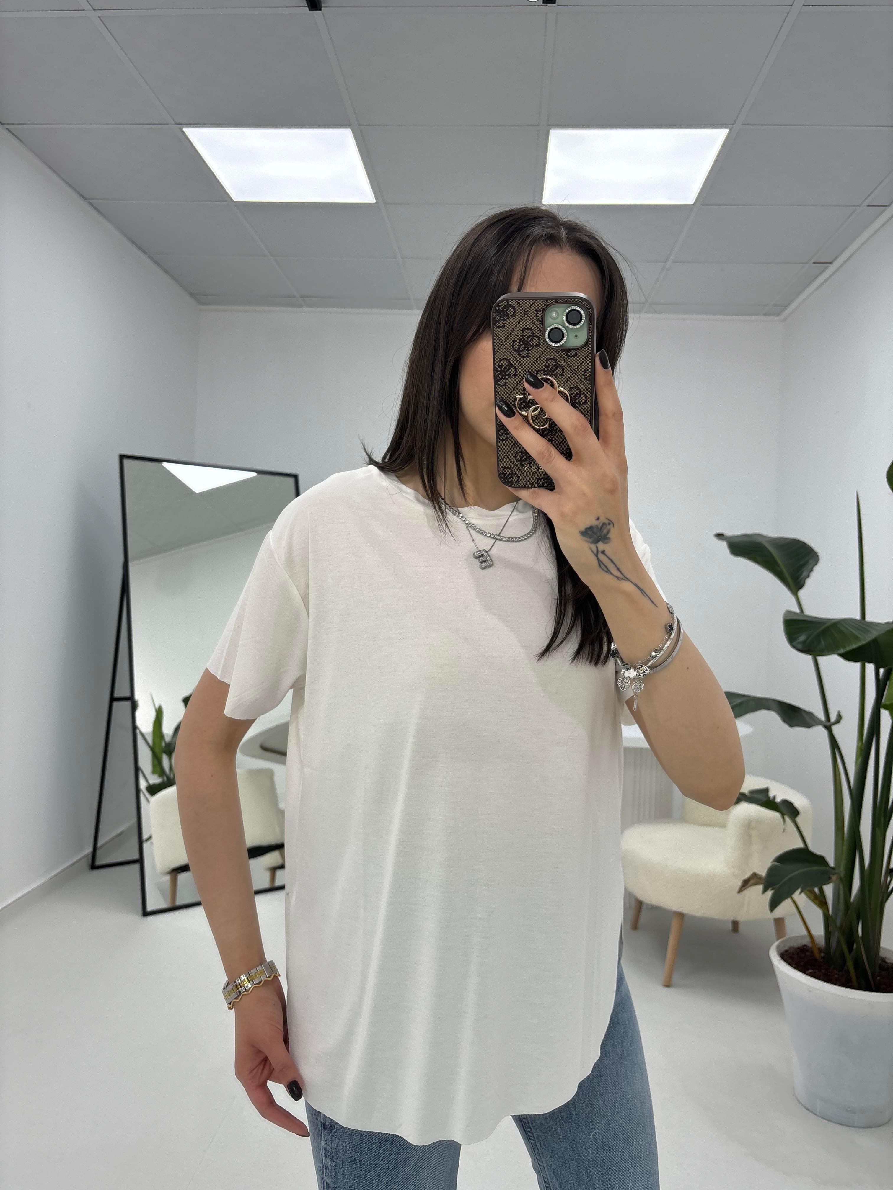 Modal Kumaş Beyaz T-shirt 
