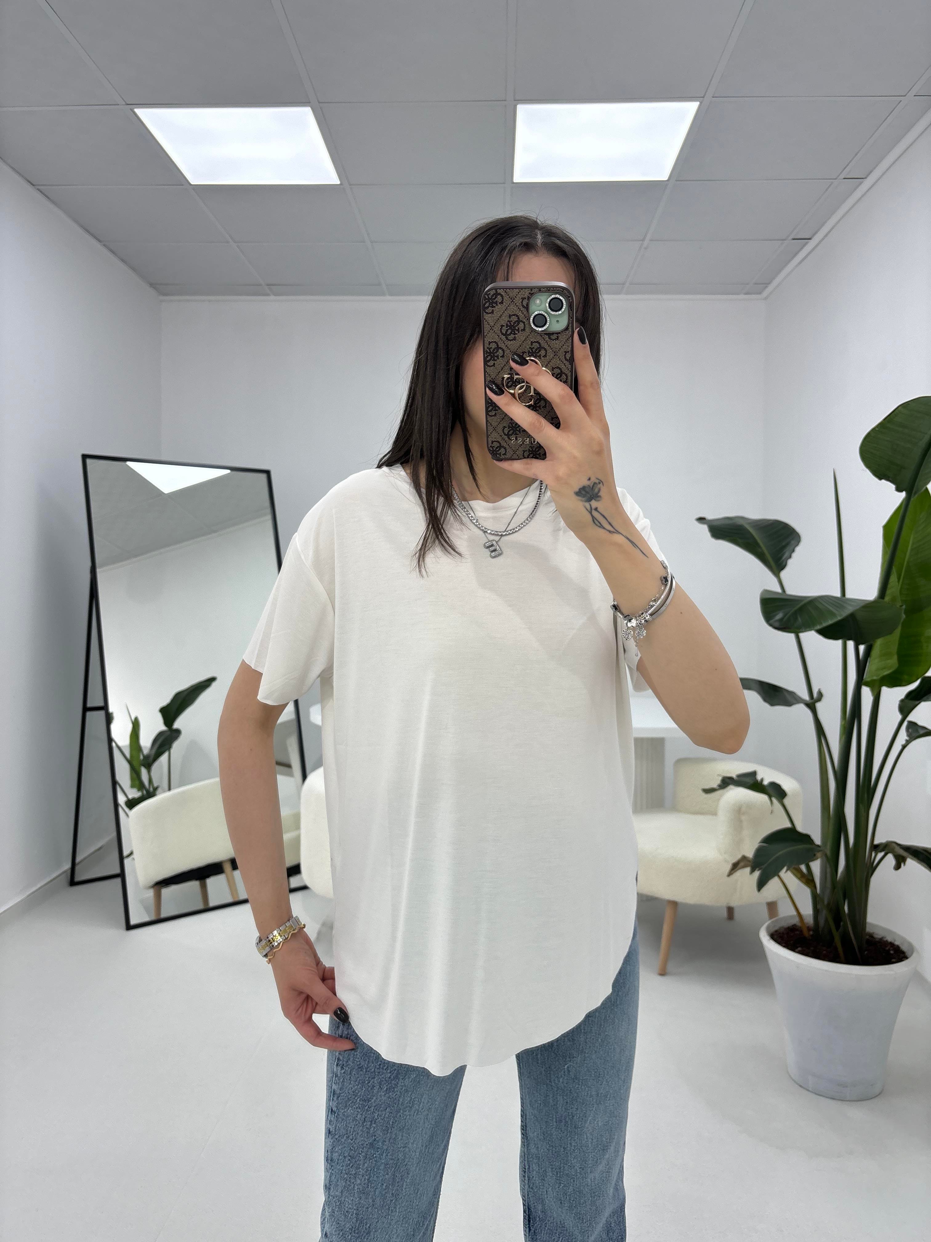 Modal Kumaş Beyaz T-shirt 