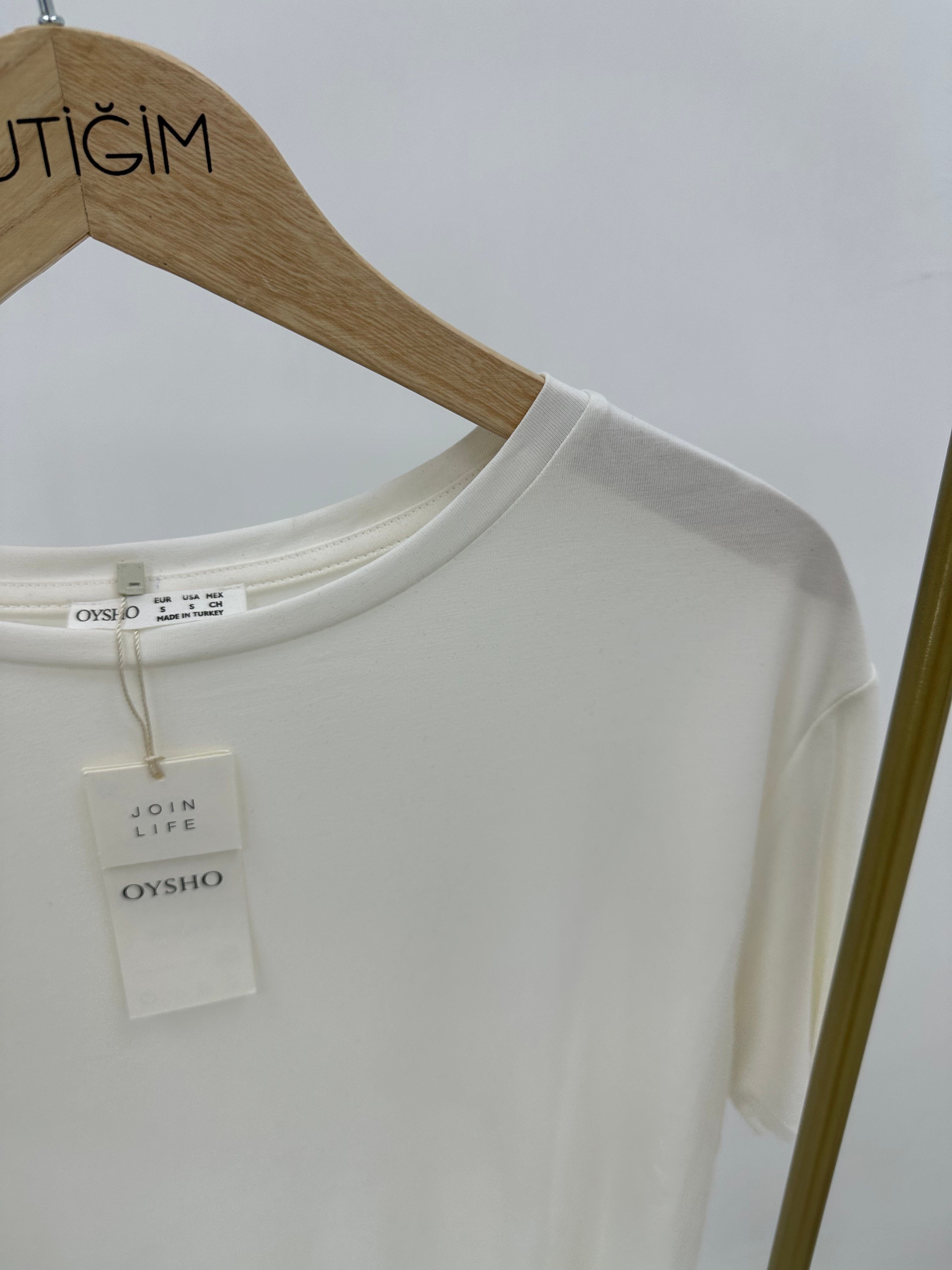 Modal Kumaş Beyaz T-shirt