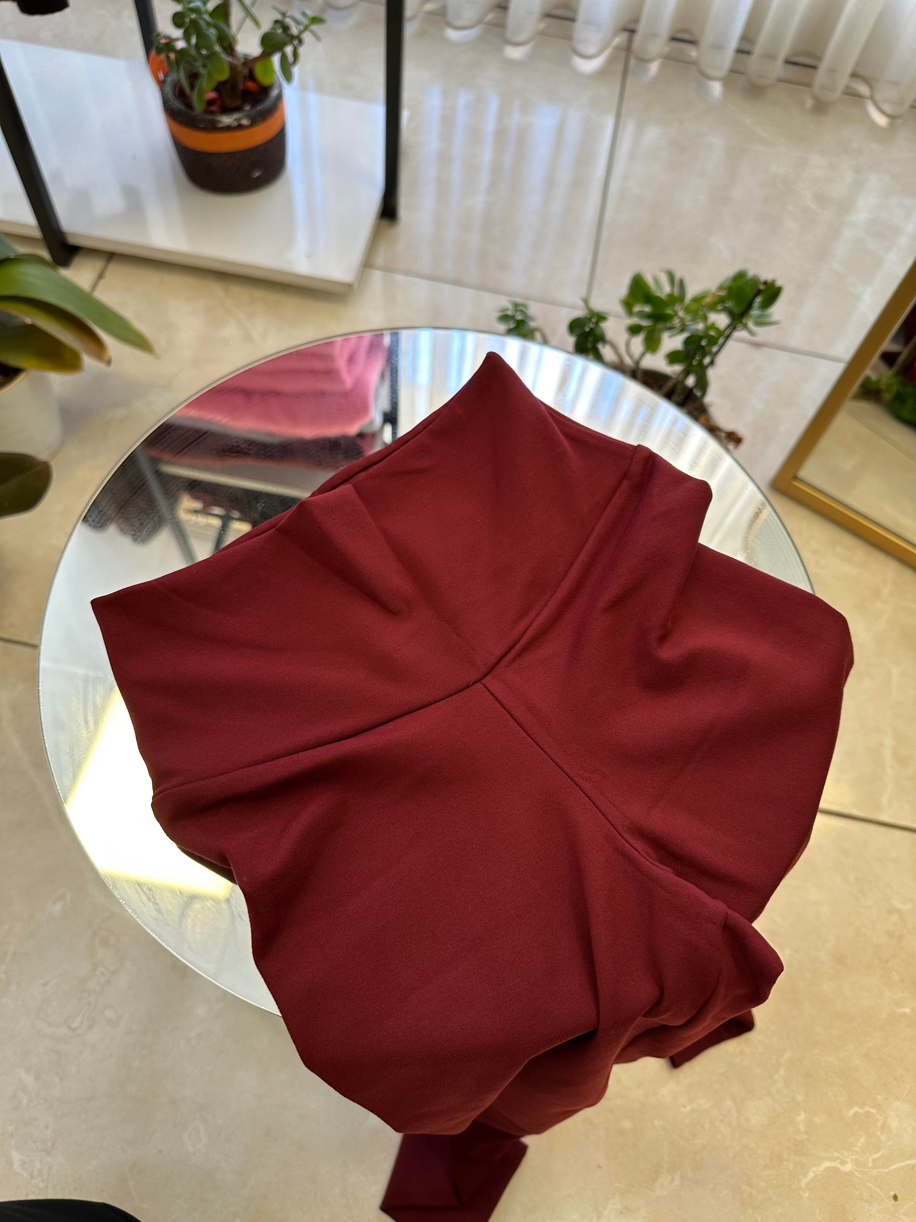 Modal Kumaş Bordo Tayt