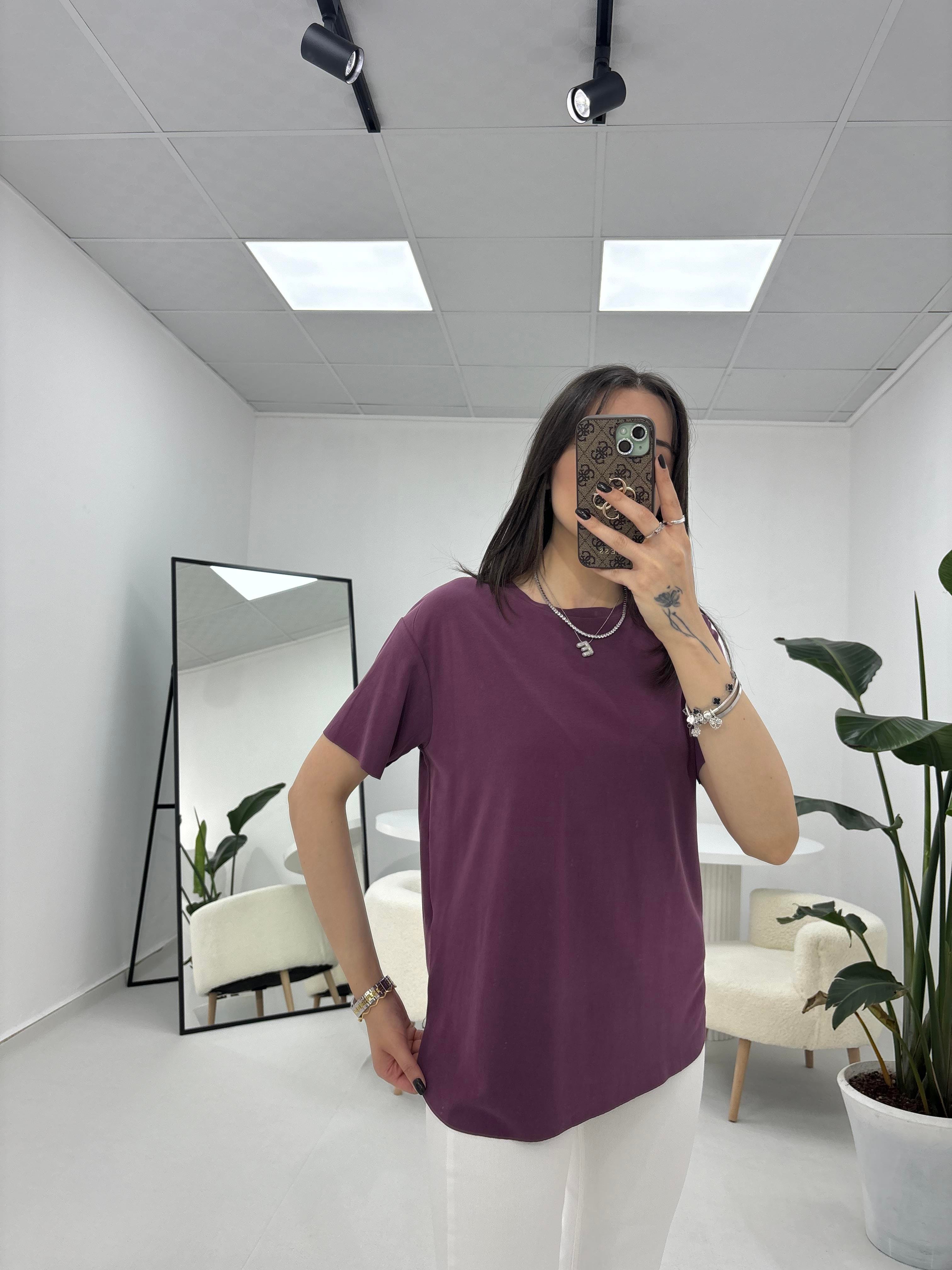 Modal Kumaş Gül Kurusu T-shirt 