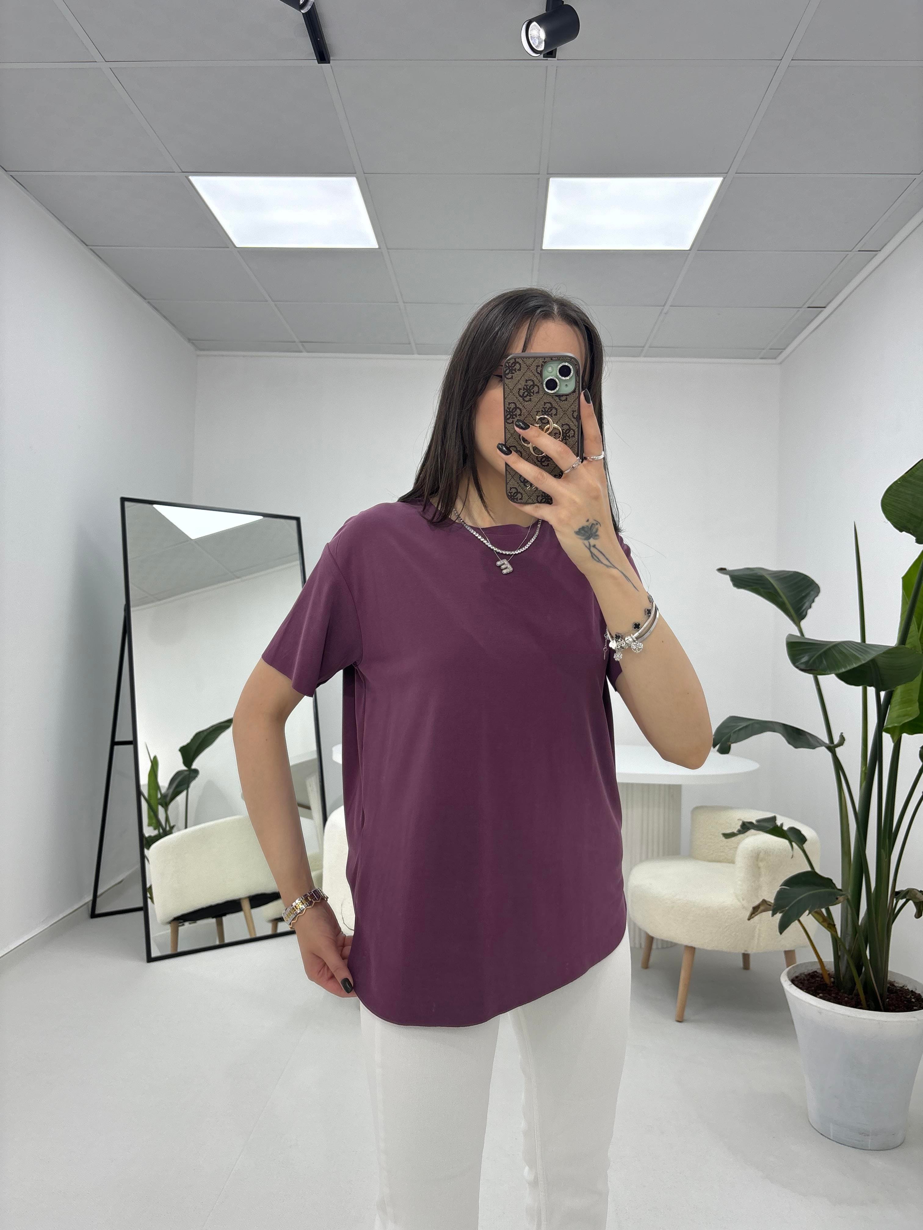Modal Kumaş Gül Kurusu T-shirt 