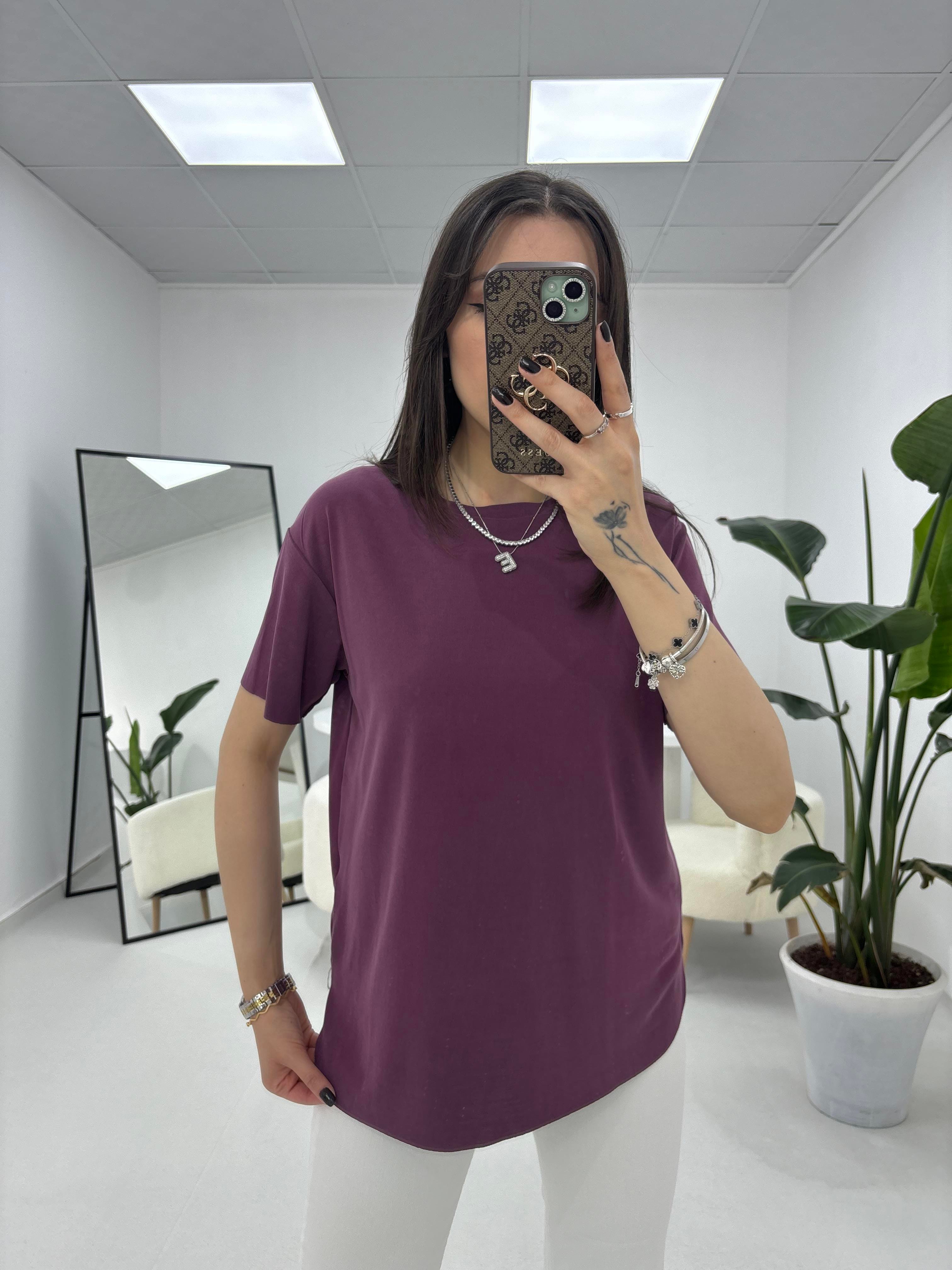 Modal Kumaş Gül Kurusu T-shirt 