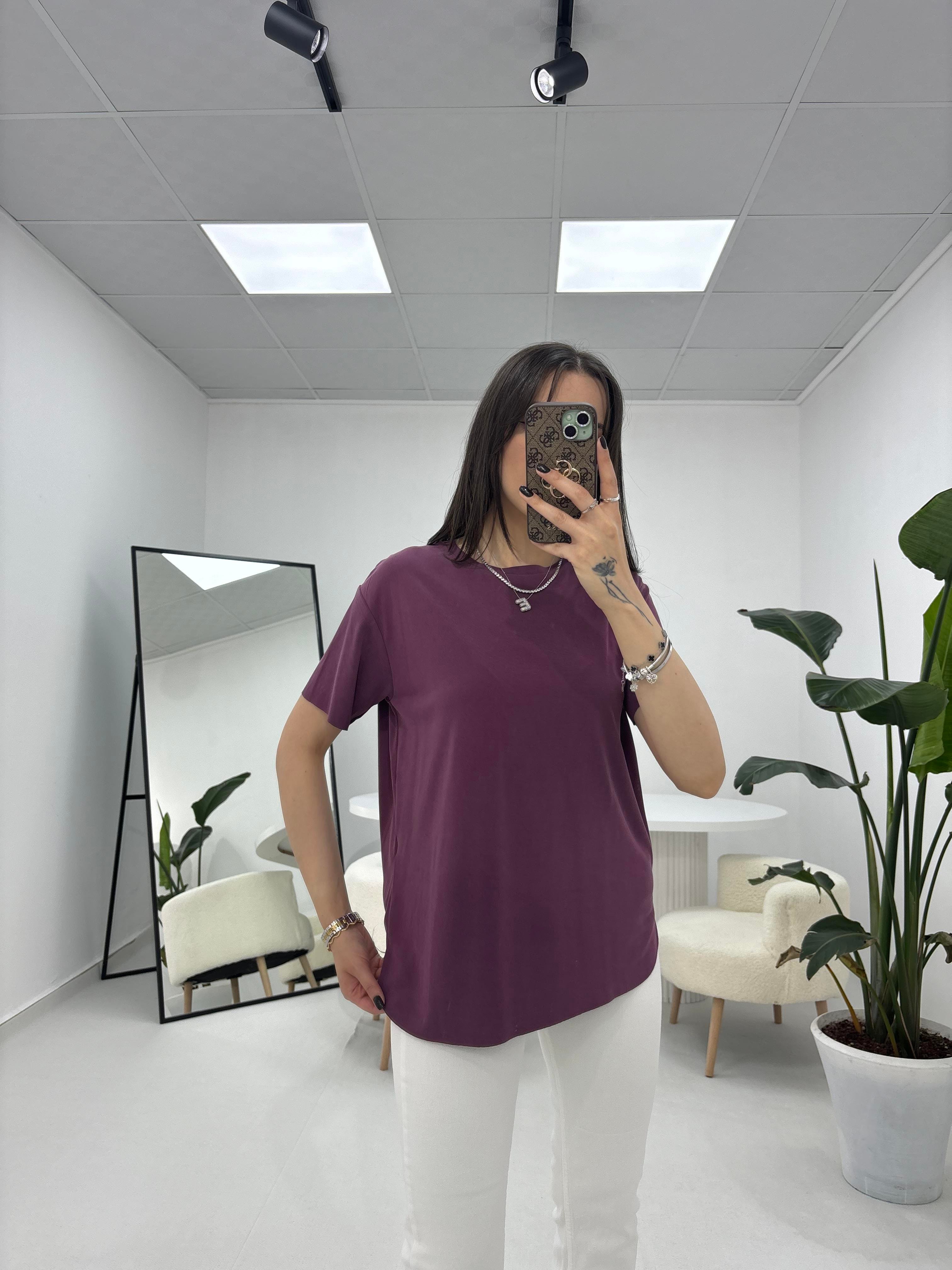 Modal Kumaş Gül Kurusu T-shirt 