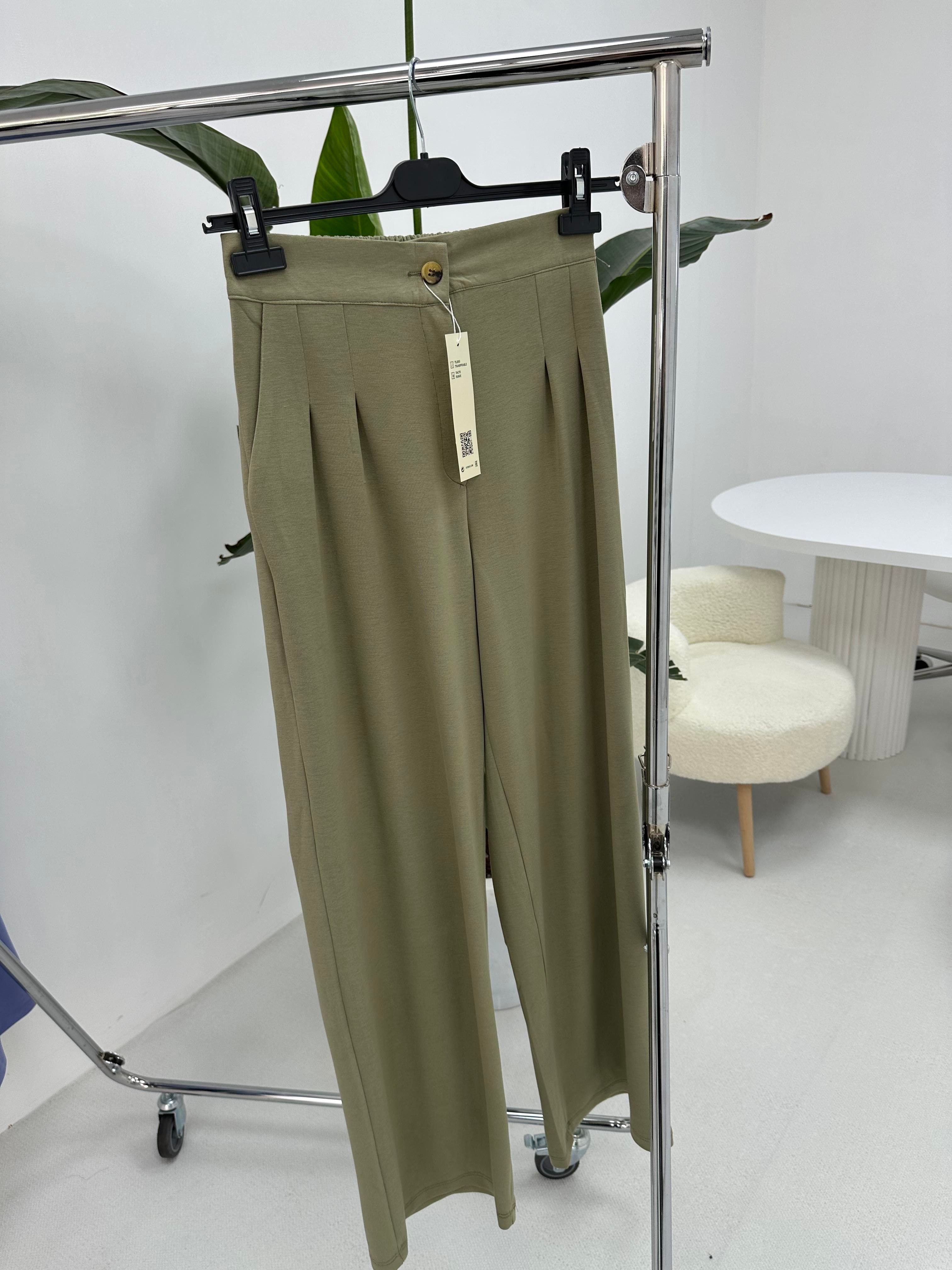 Modal Kumaş Haki Pantolon