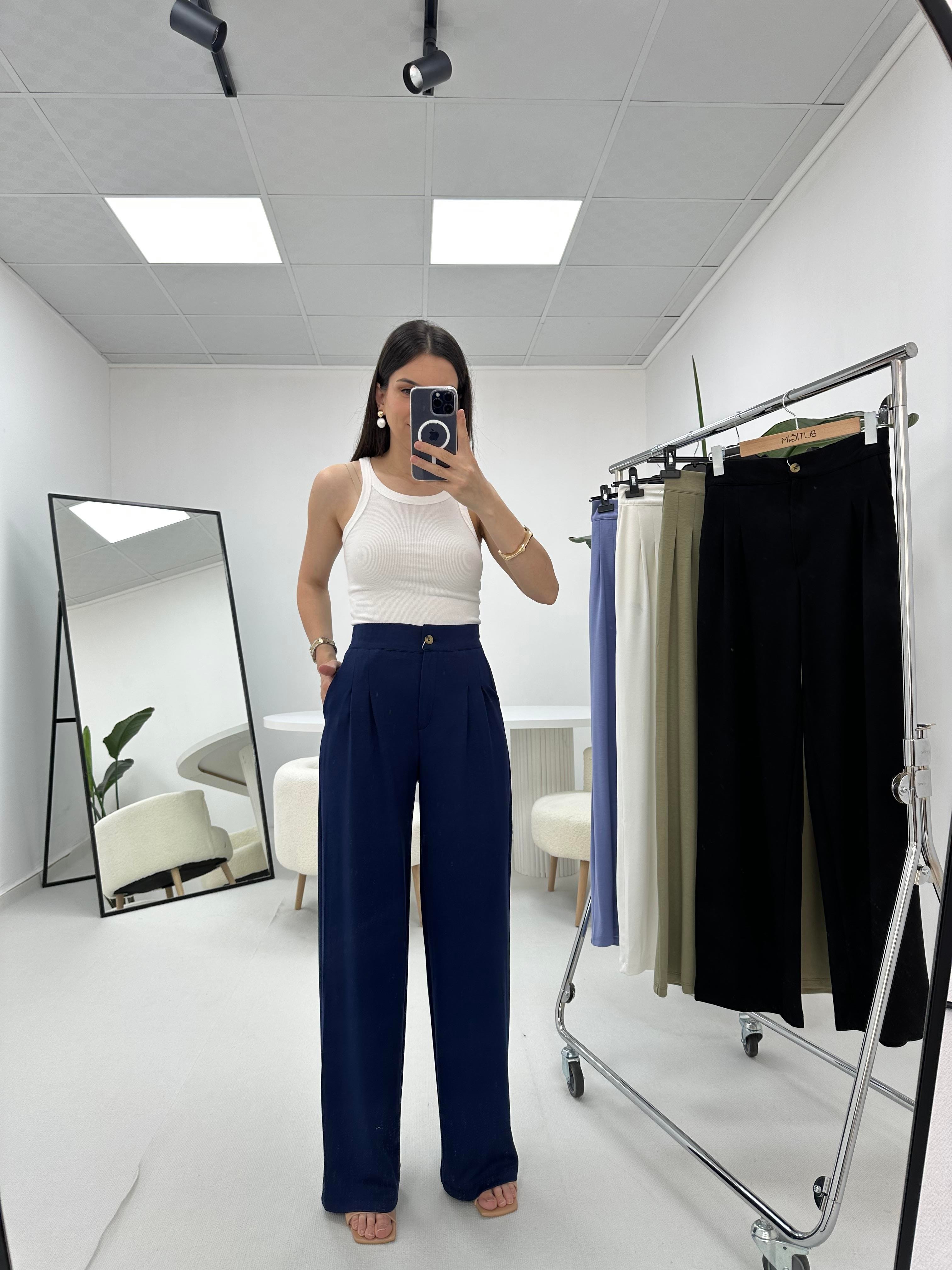 Modal Kumaş Lacivert Pantolon