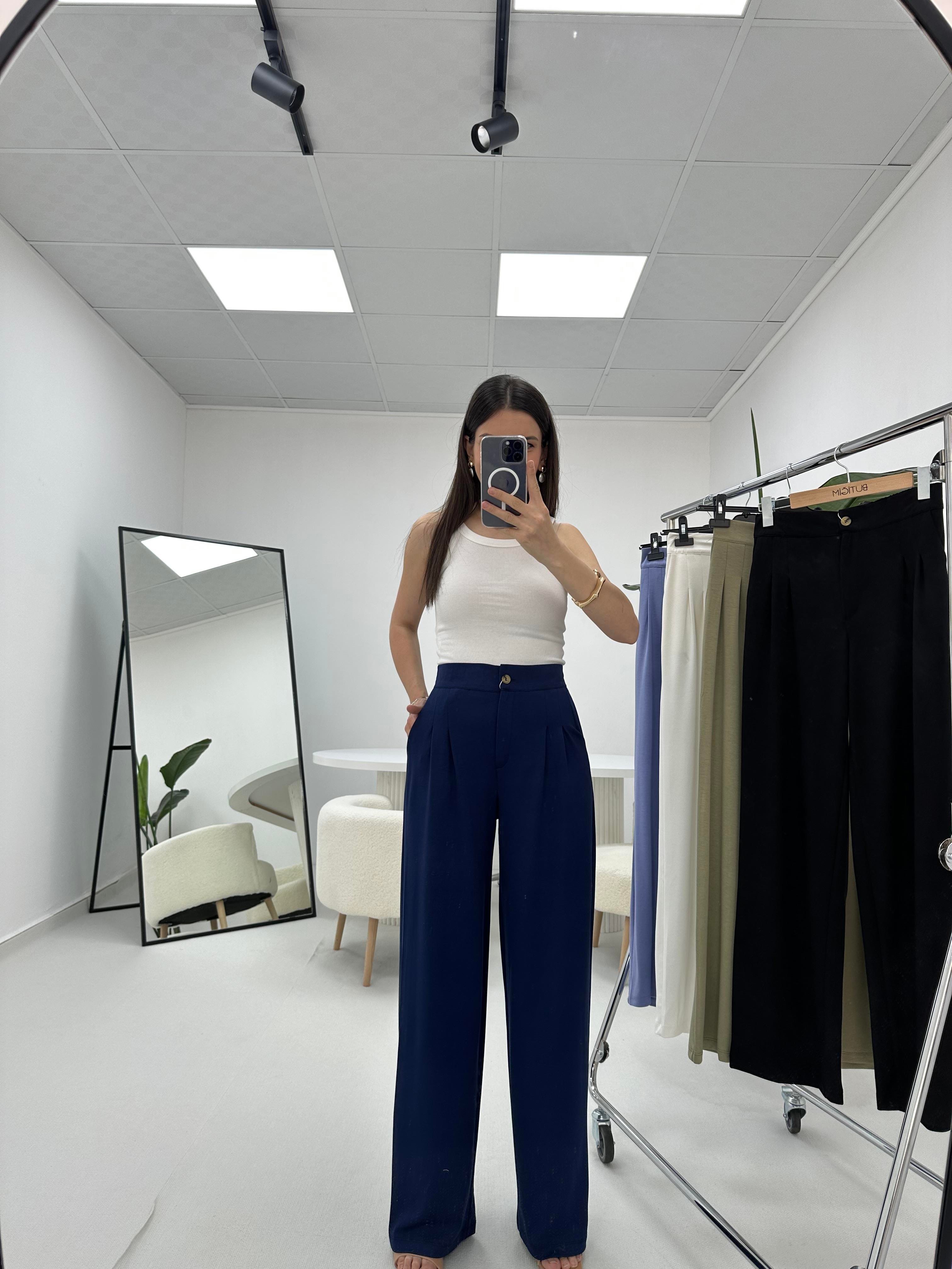 Modal Kumaş Lacivert Pantolon