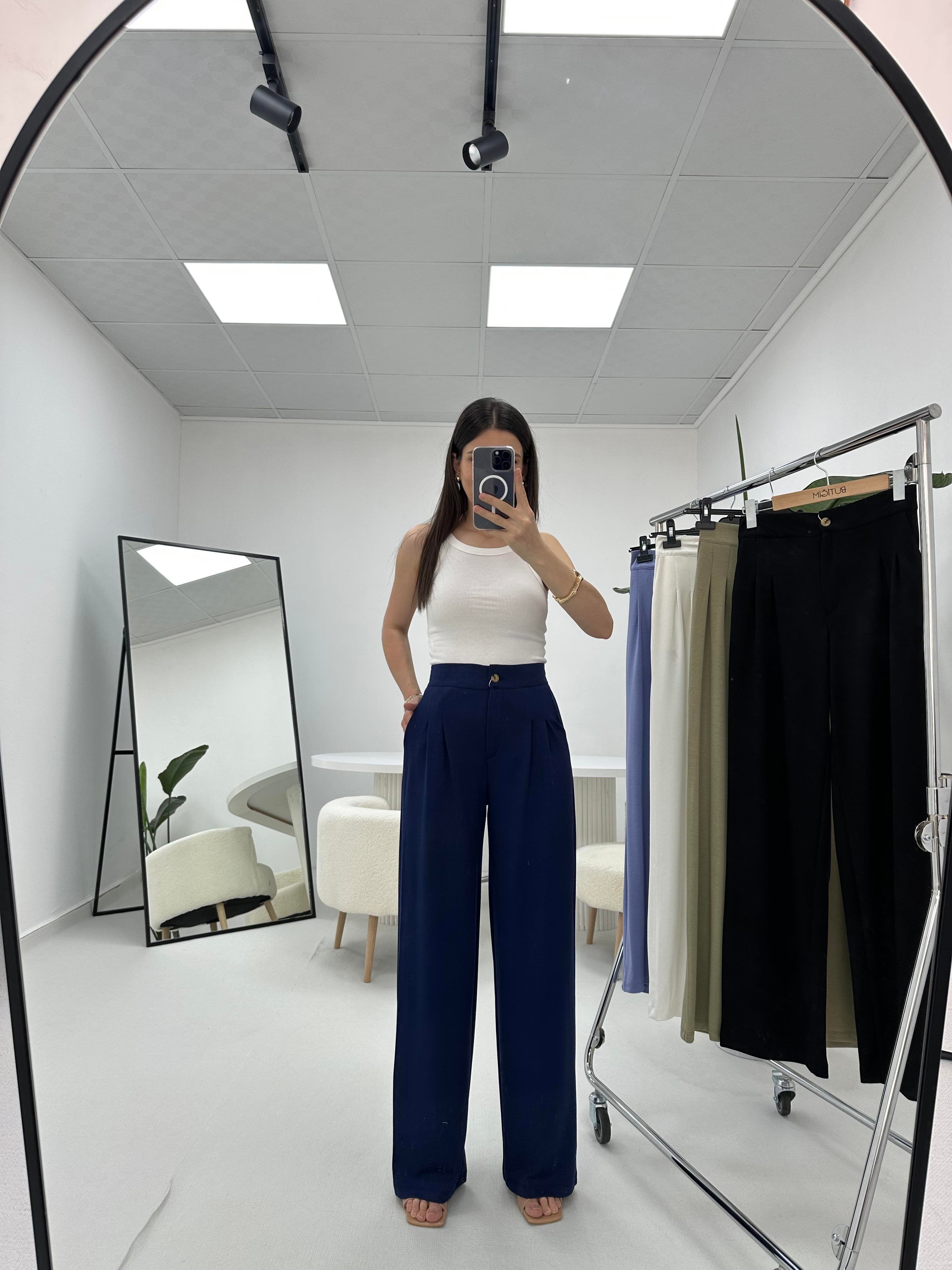Modal Kumaş Lacivert Pantolon