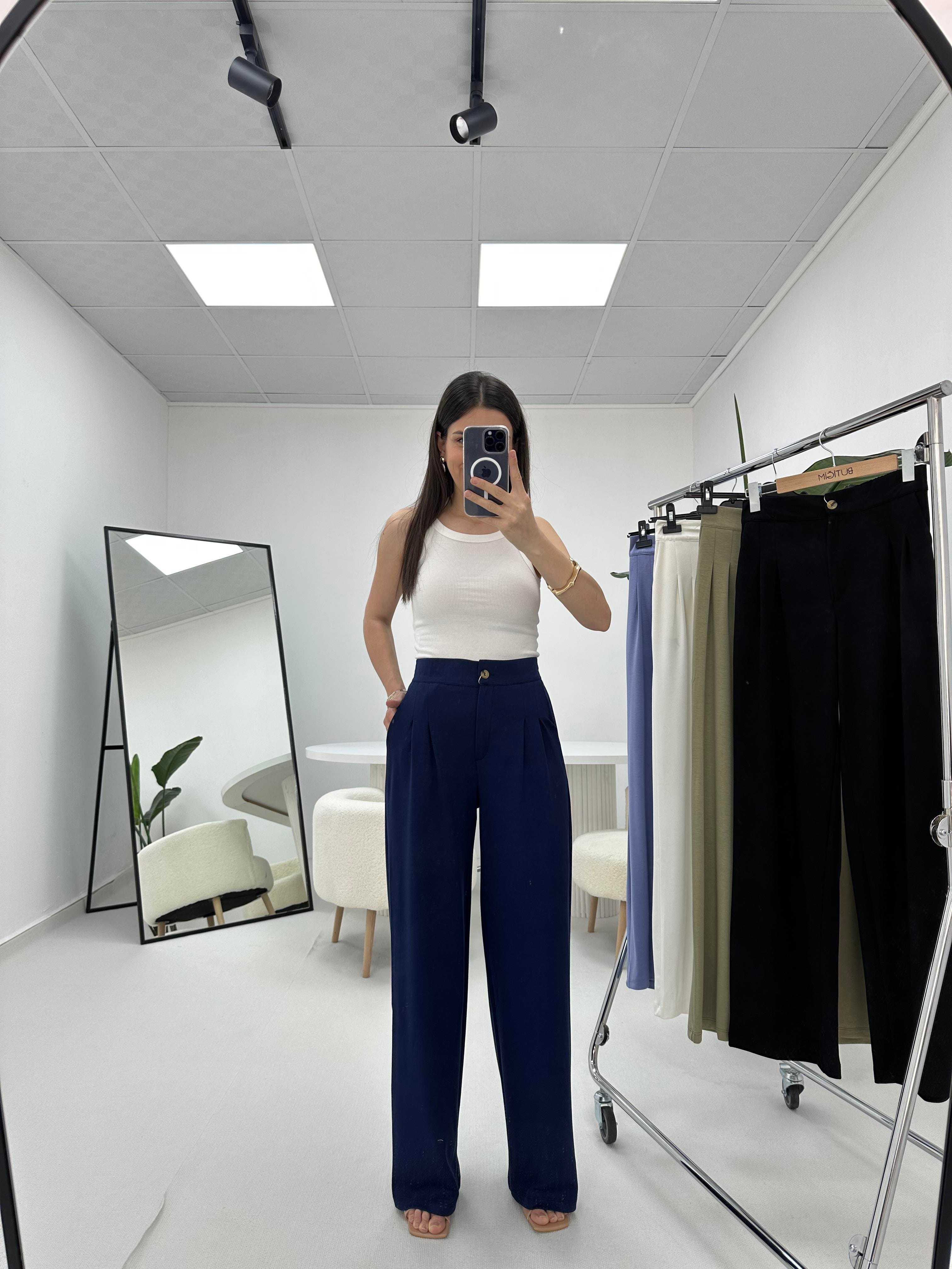 Modal Kumaş Lacivert Pantolon