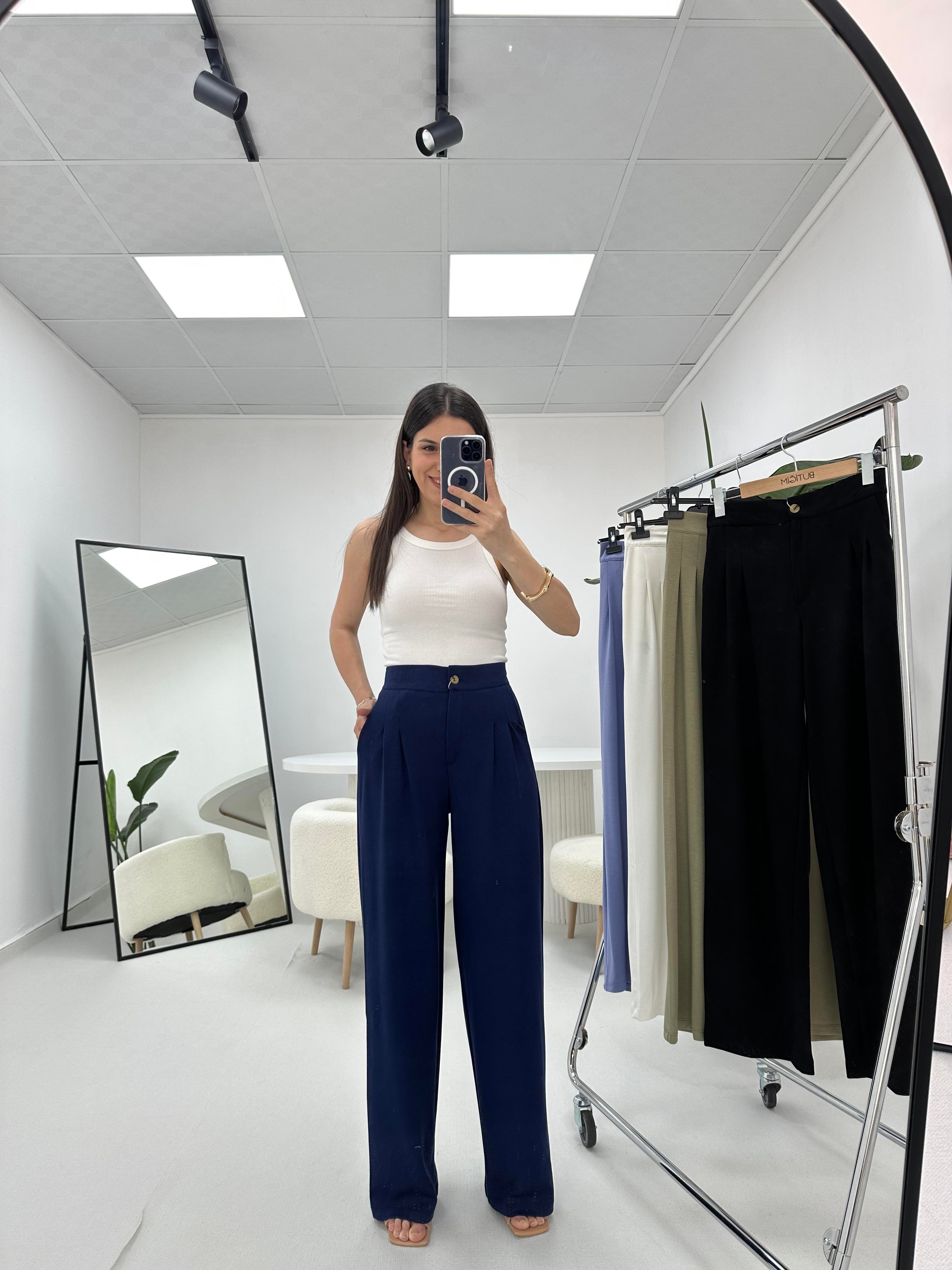 Modal Kumaş Lacivert Pantolon