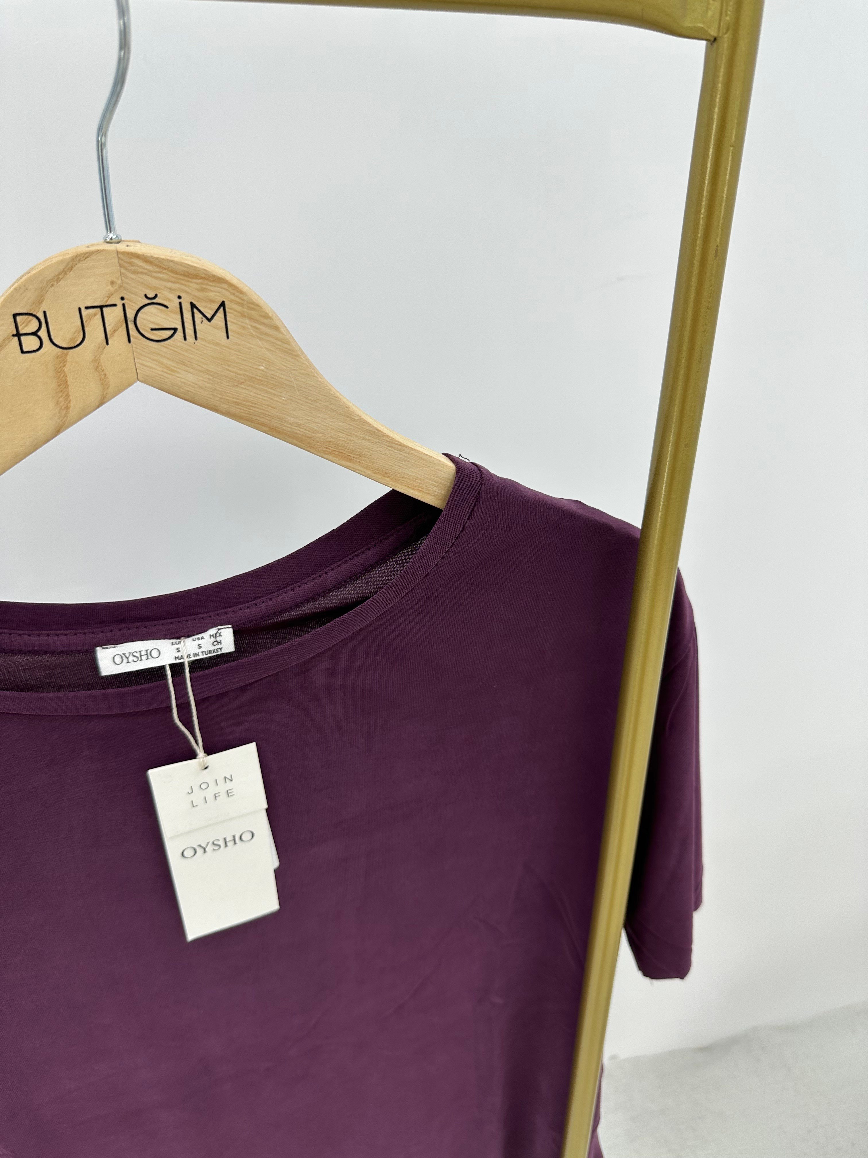 Modal Kumaş Mürdüm  T-shirt