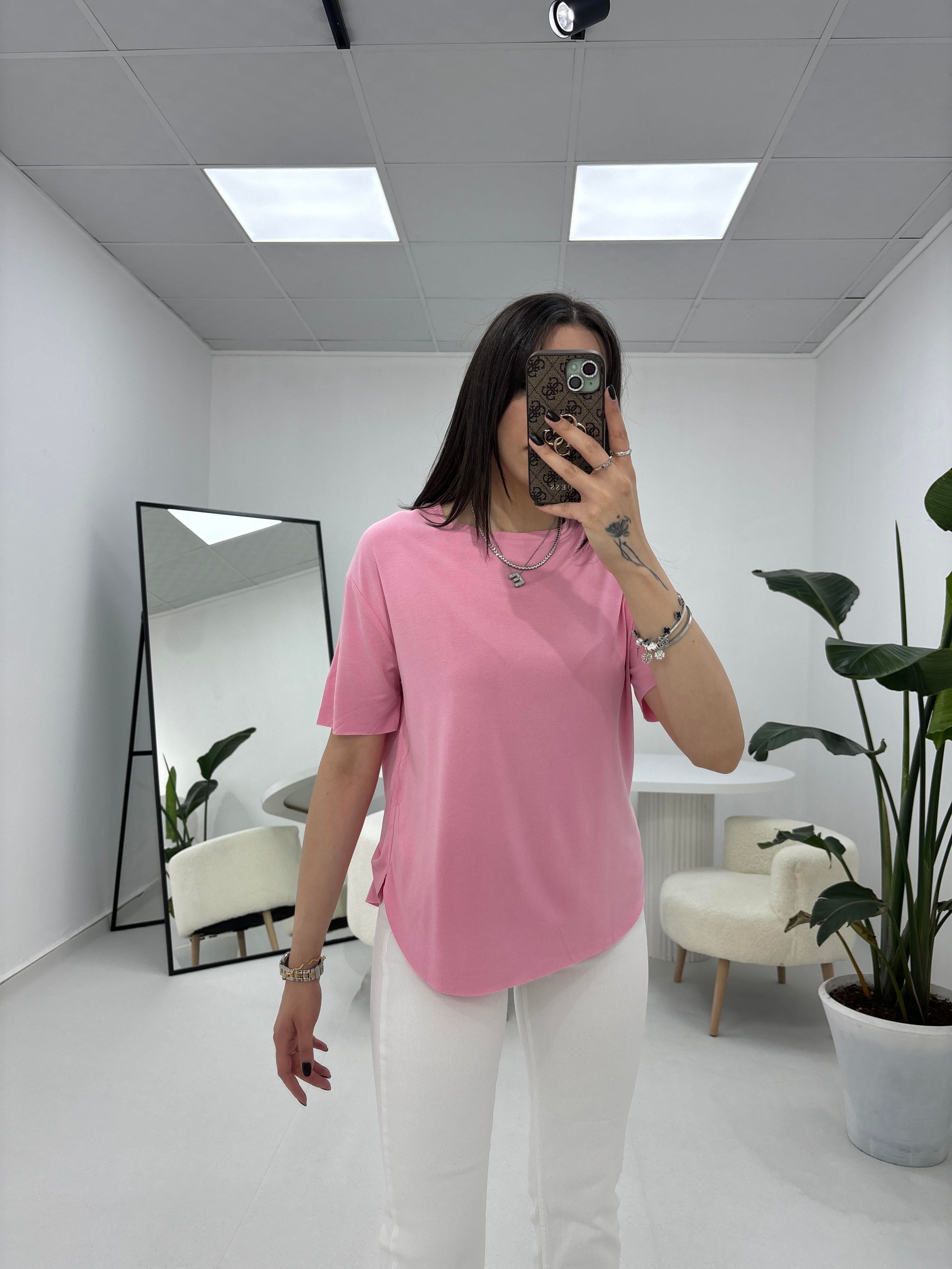 Modal Kumaş Pembe T-shirt 