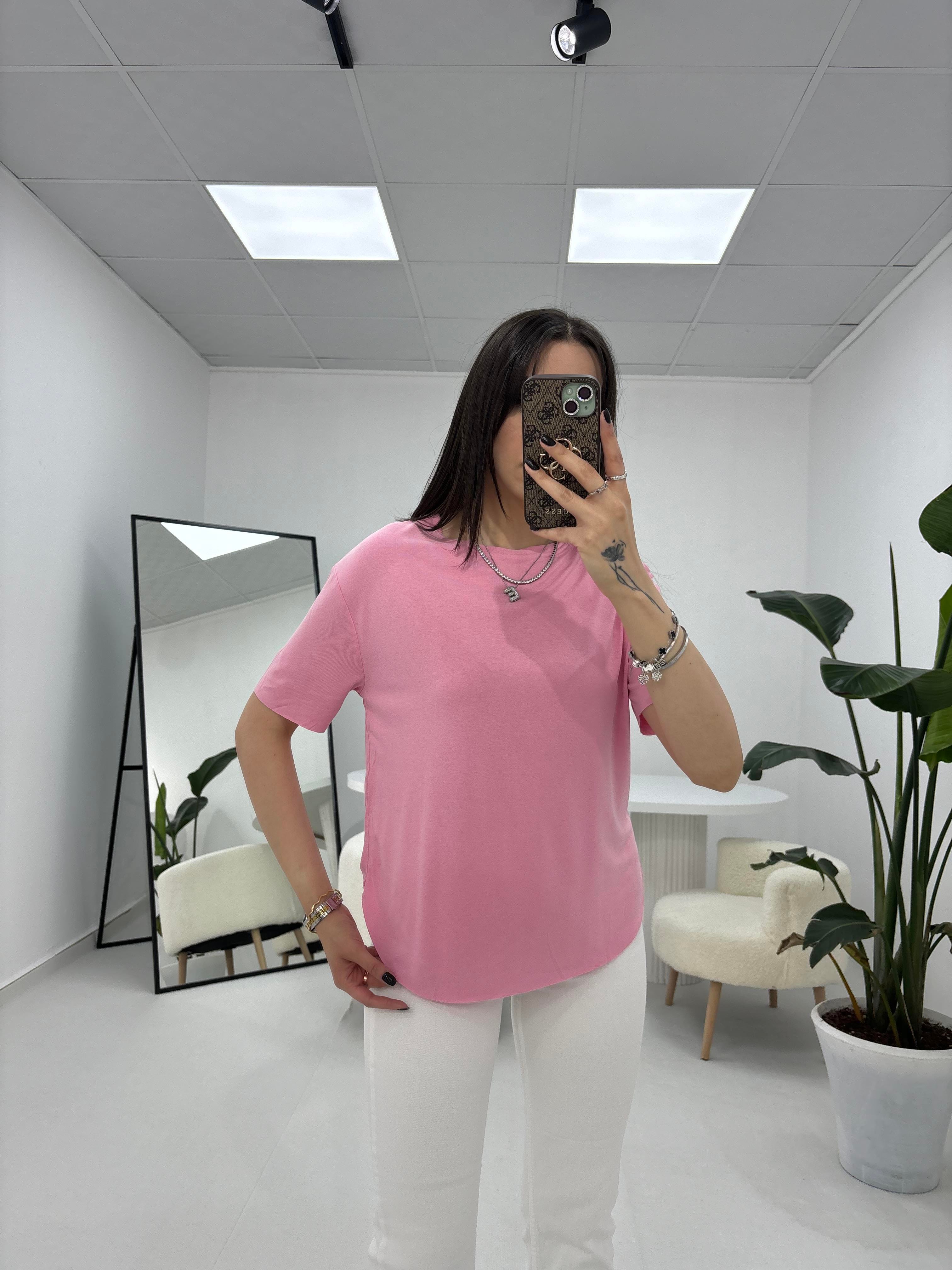Modal Kumaş Pembe T-shirt 