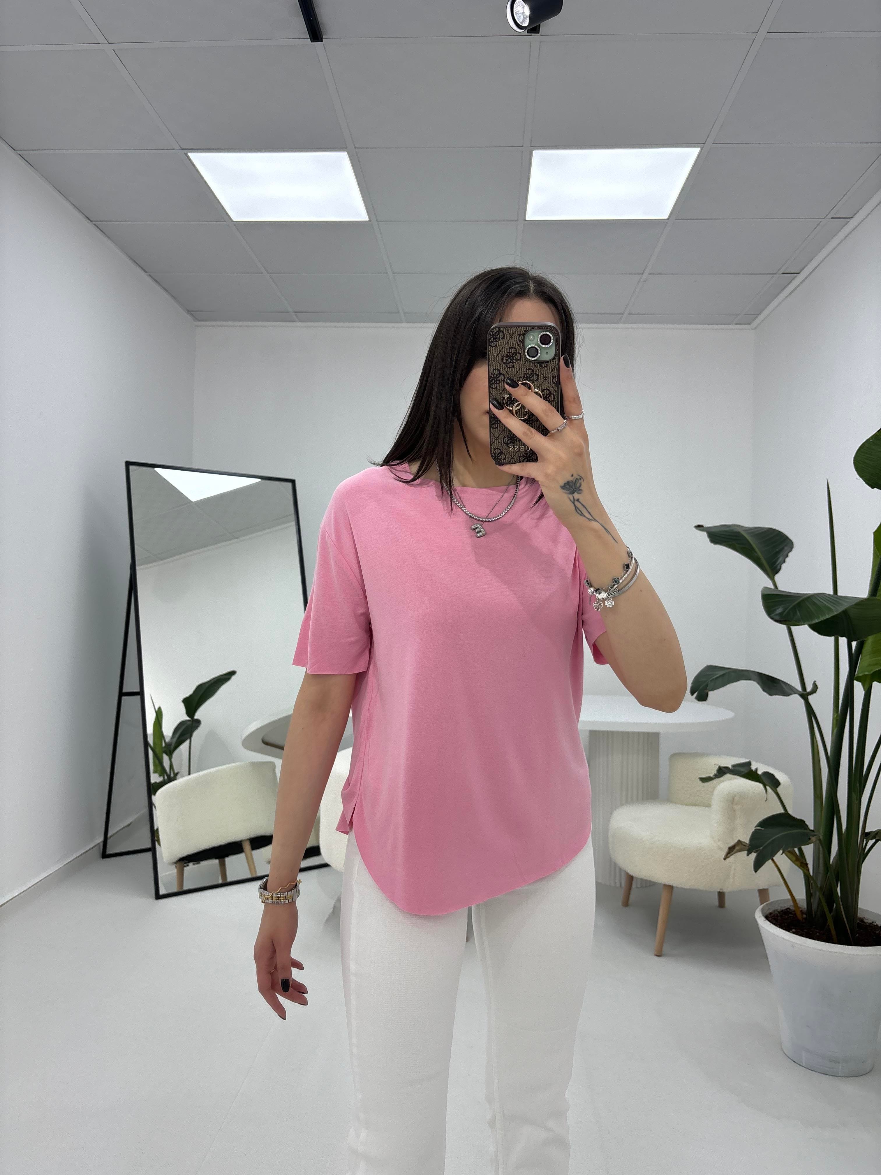 Modal Kumaş Pembe T-shirt 