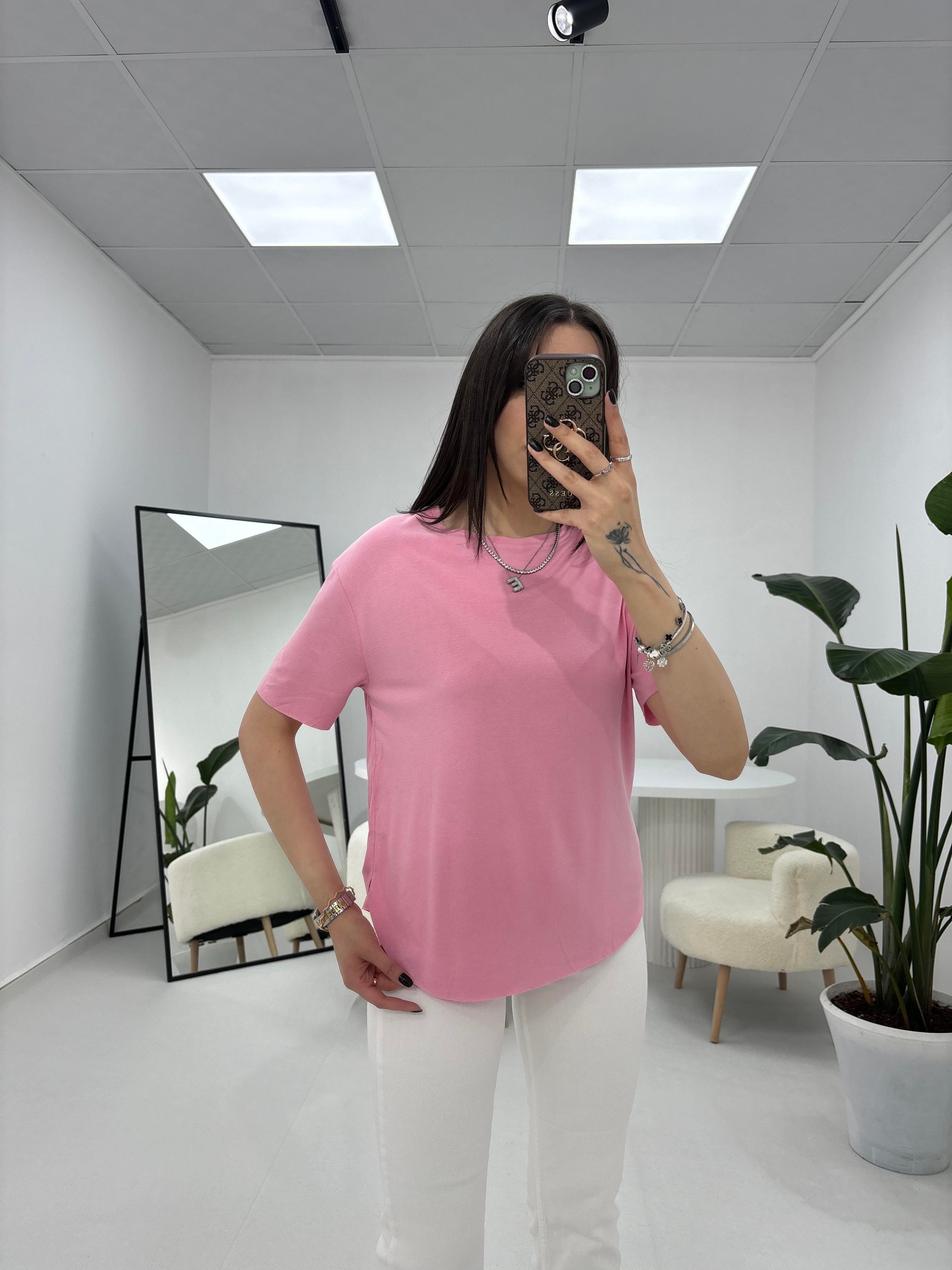 Modal Kumaş Pembe T-shirt 