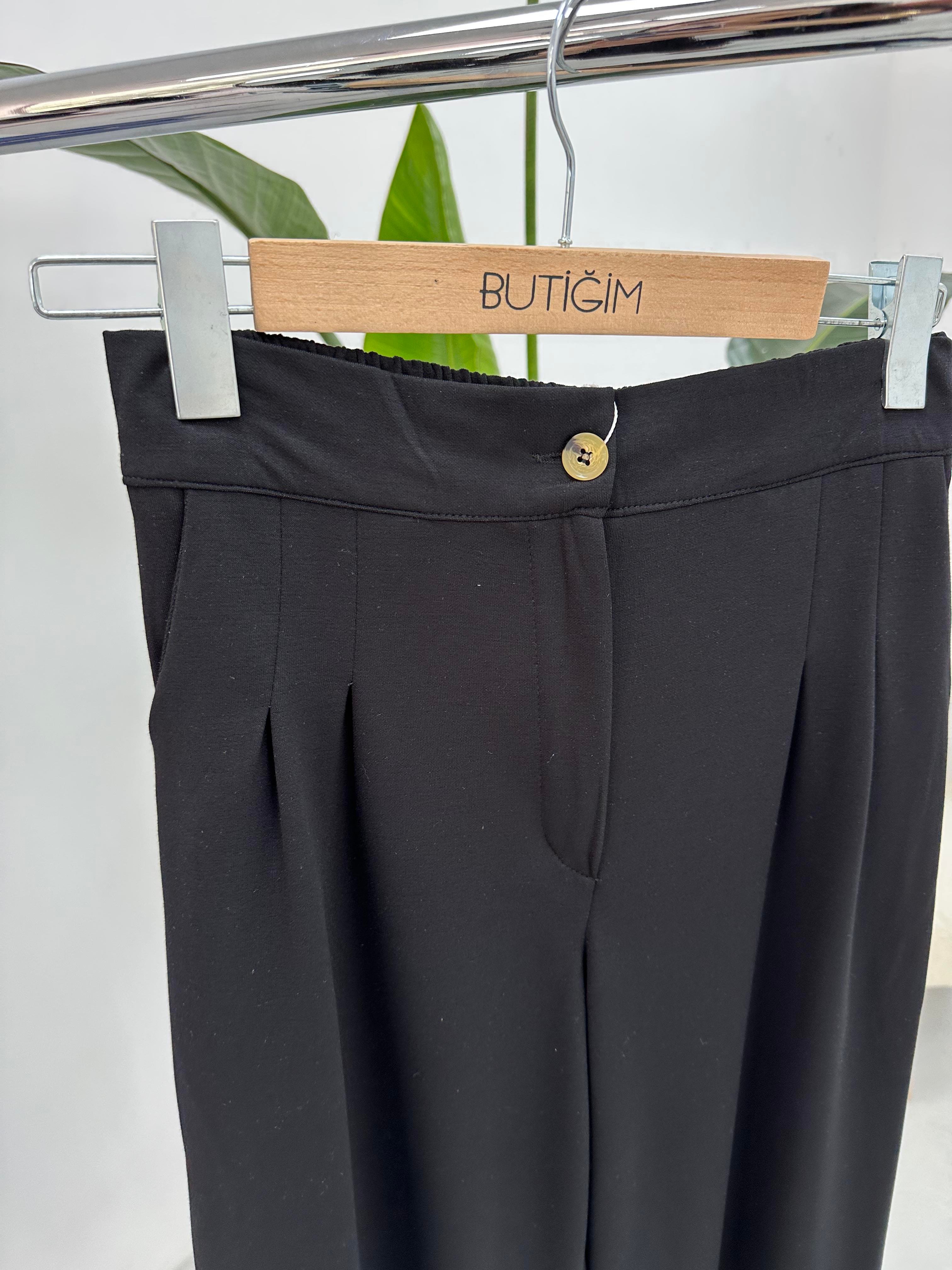 Modal Kumaş Siyah Pantolon