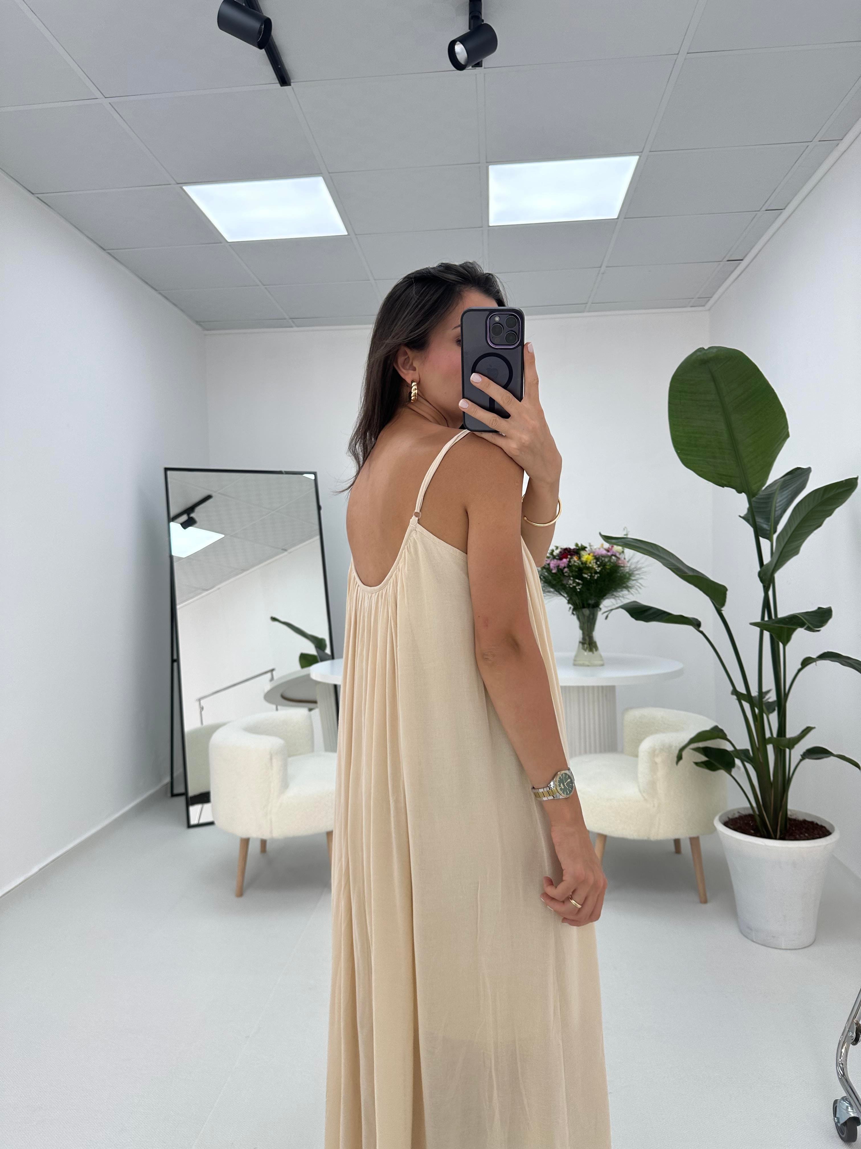 Naturel Seri %100 Pamuk Astarlı Elbise 