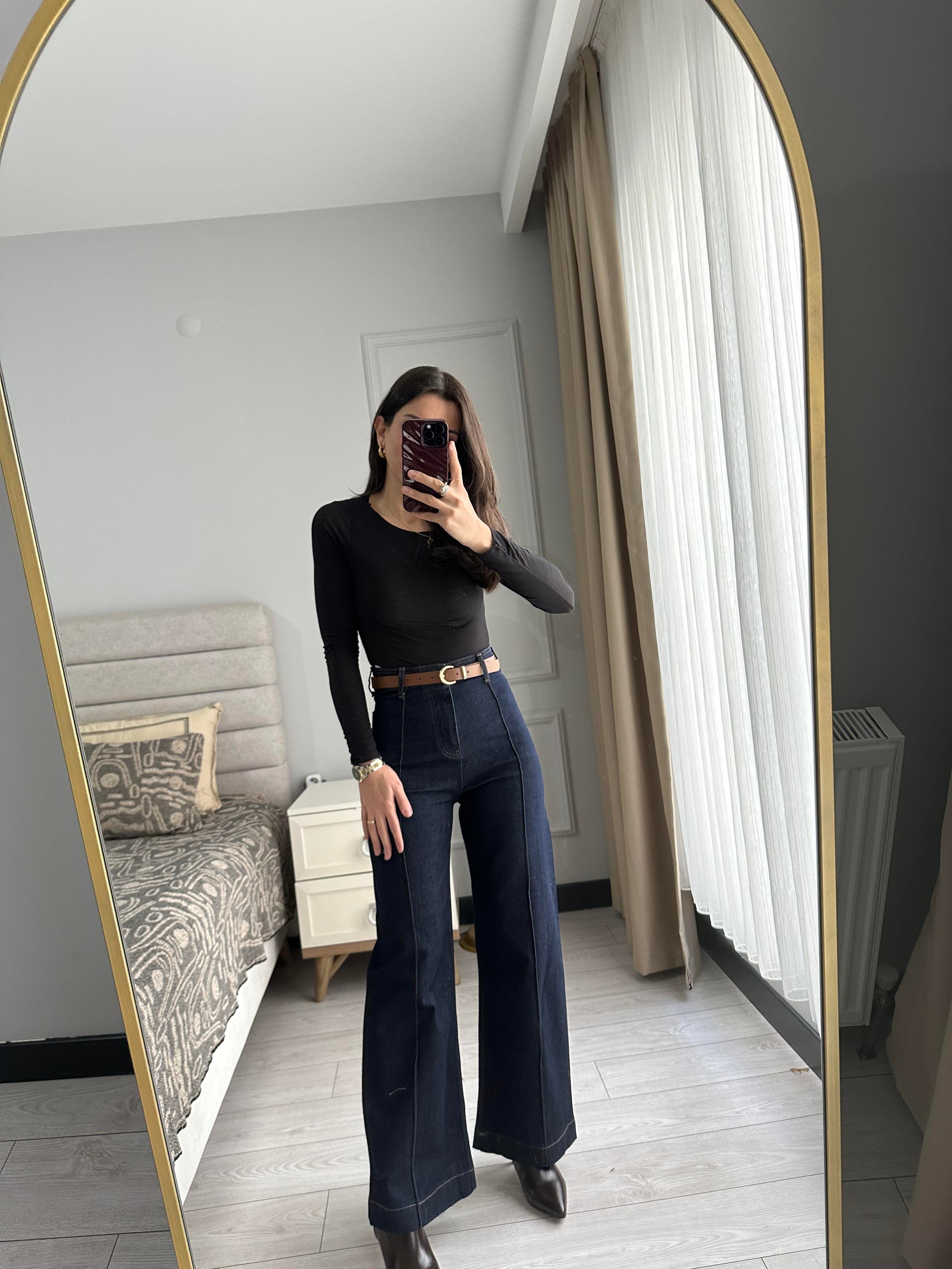 Önü Dikiş Detaylı Kot Pantolon(114011)