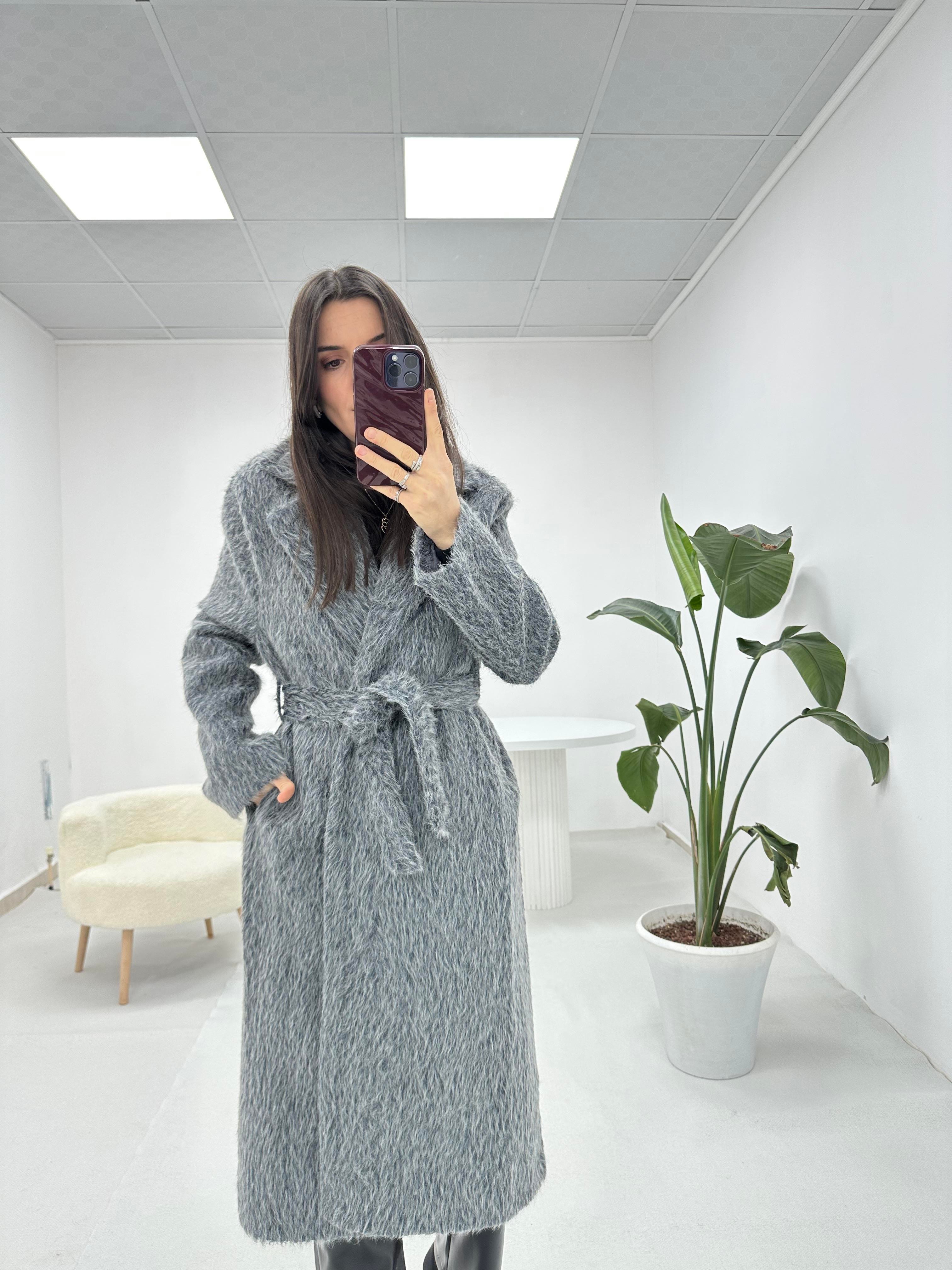 Oversize Antrasit Kürk Kaban