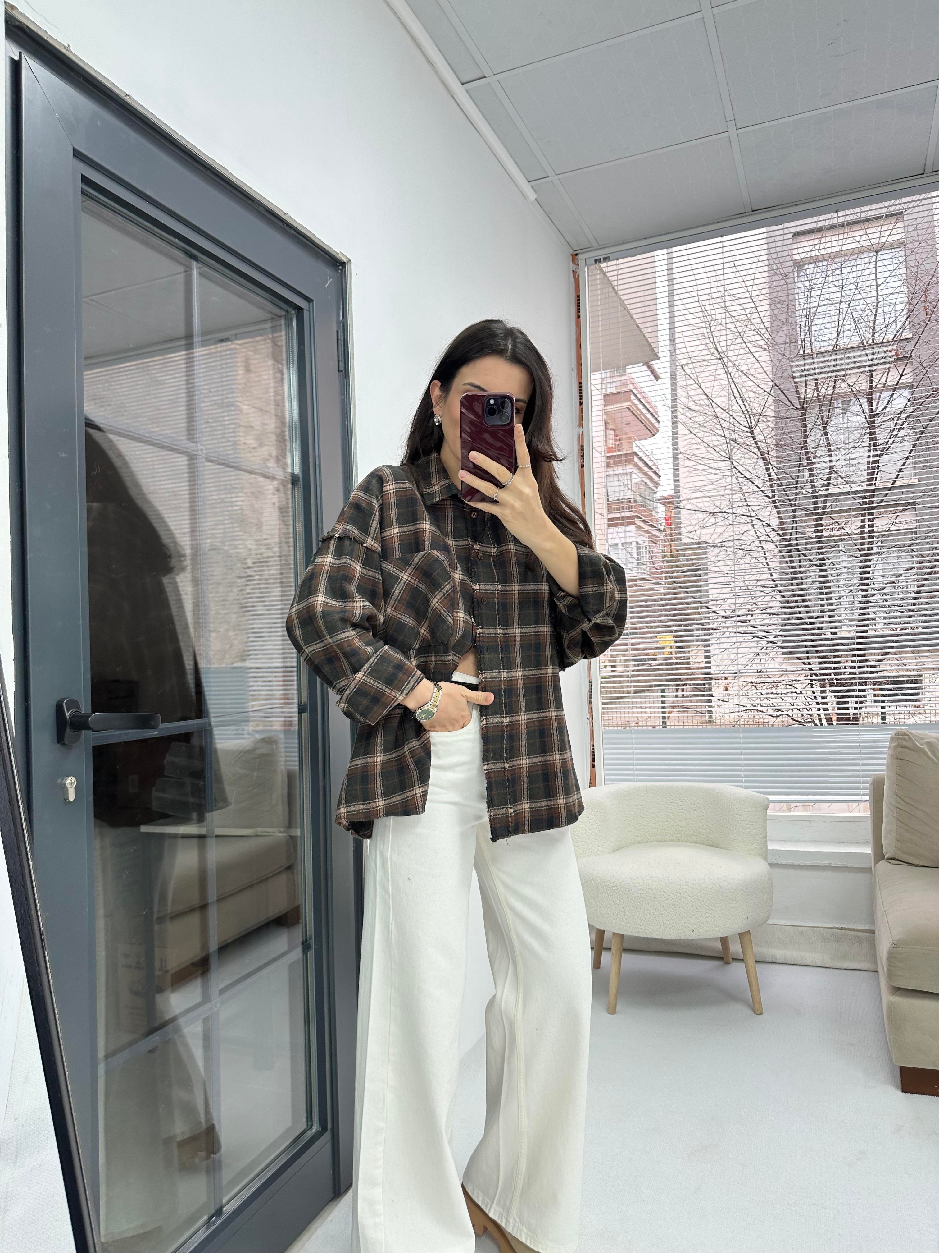 Oversize Ekose Gömlek 