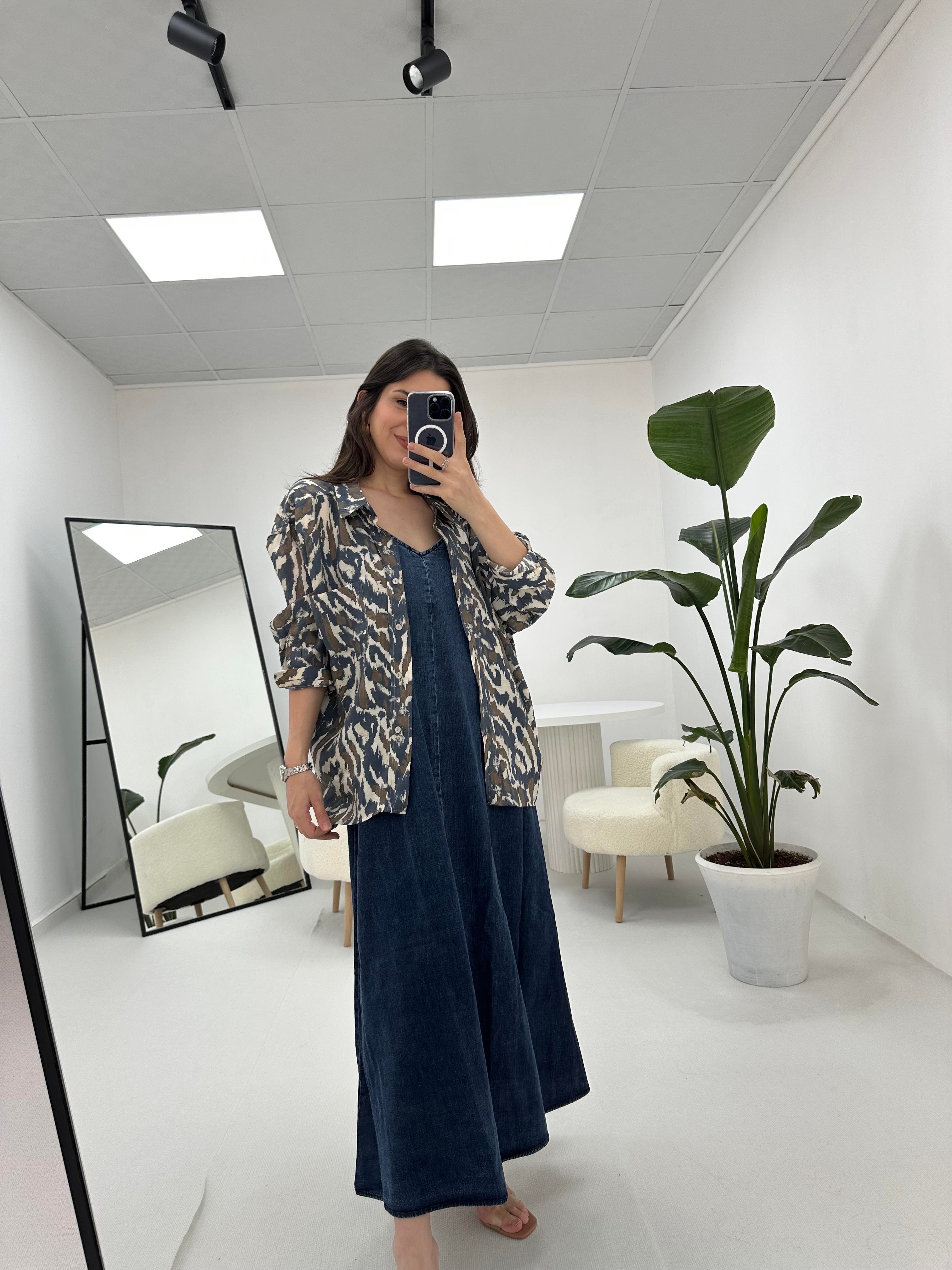 Oversize Mavi Gömlek
