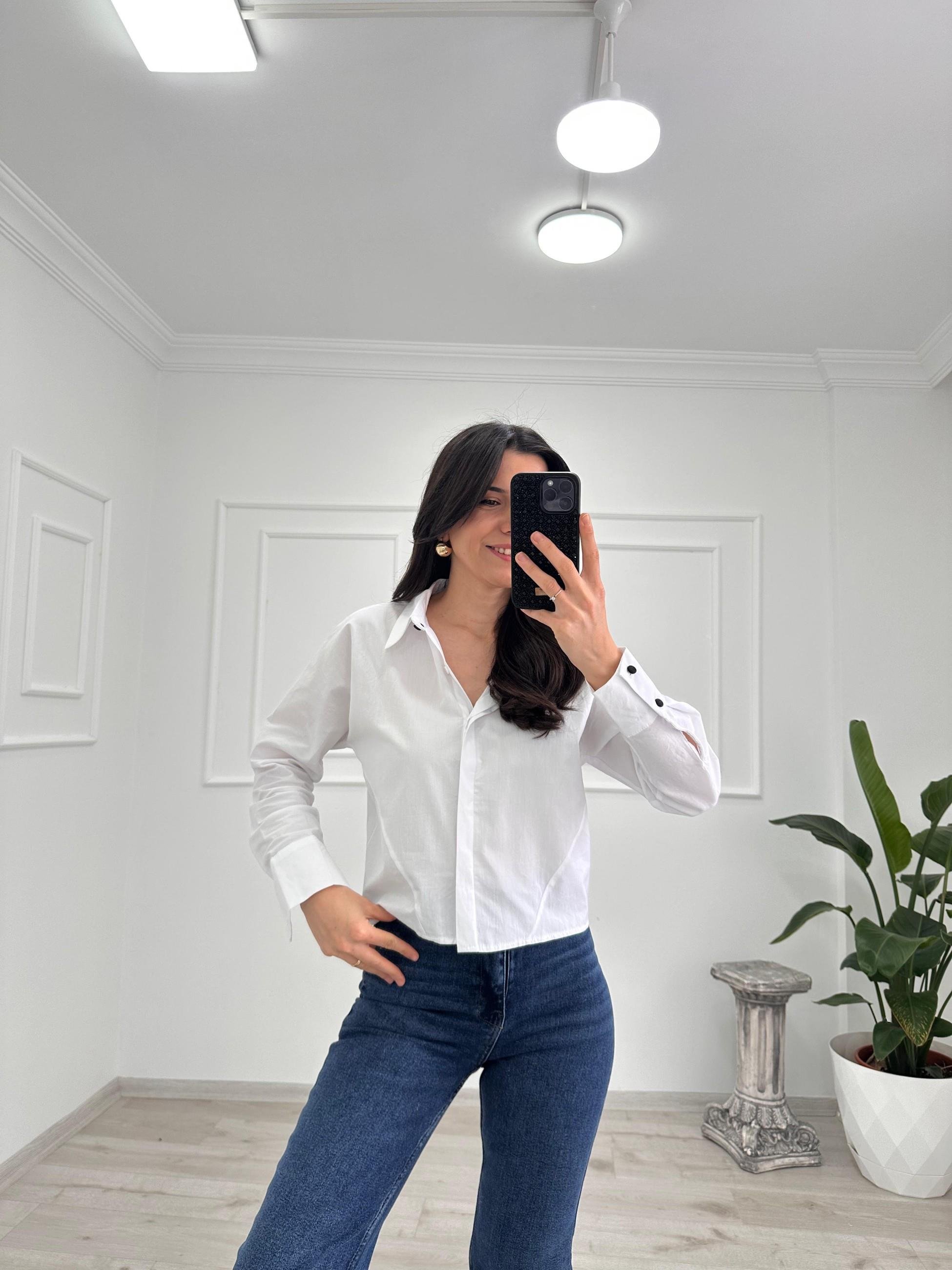 PİLE DETAYLI KISA GÖMLEK 