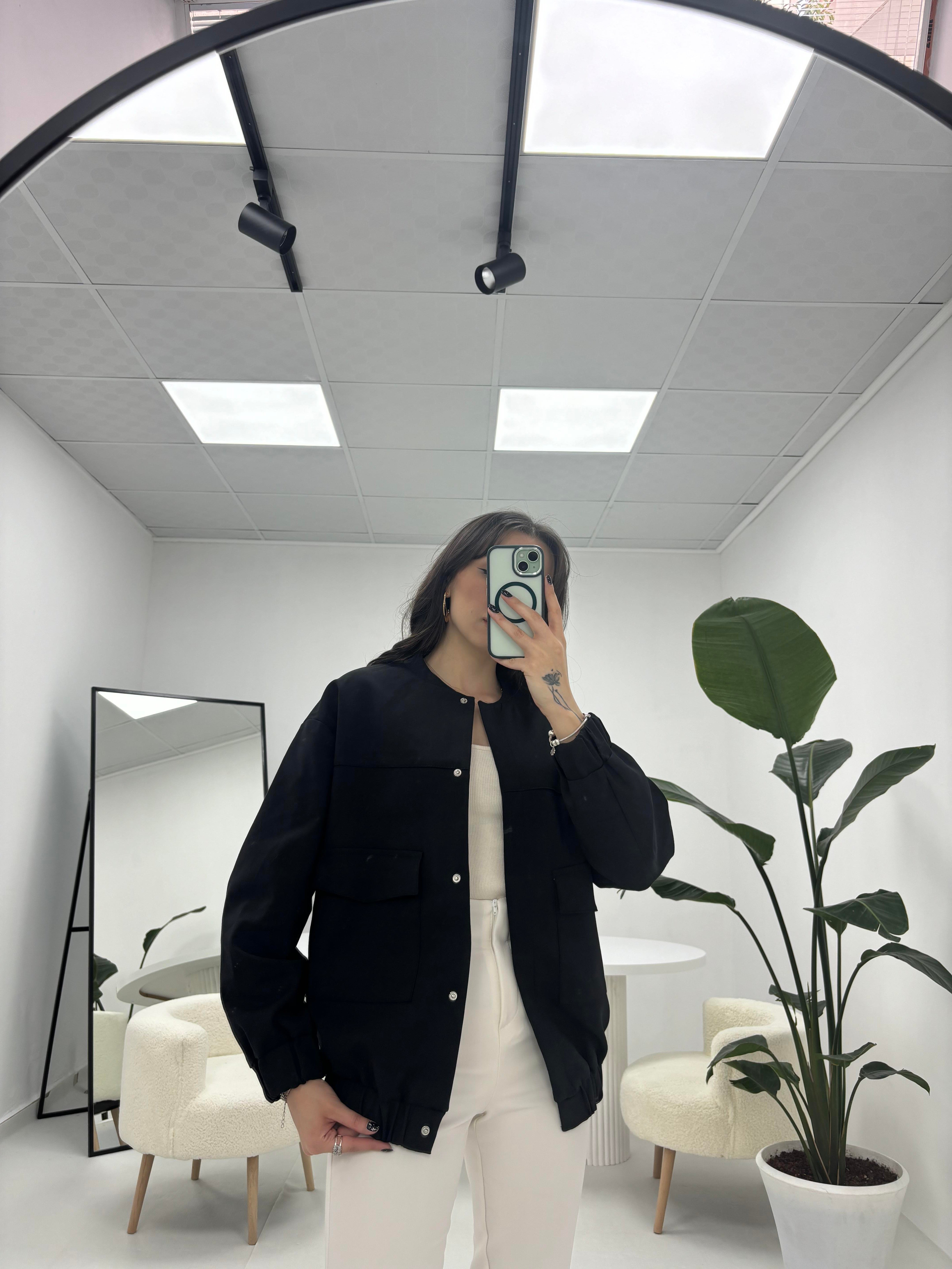 Premium Kalite Bomber Ceket Siyah
