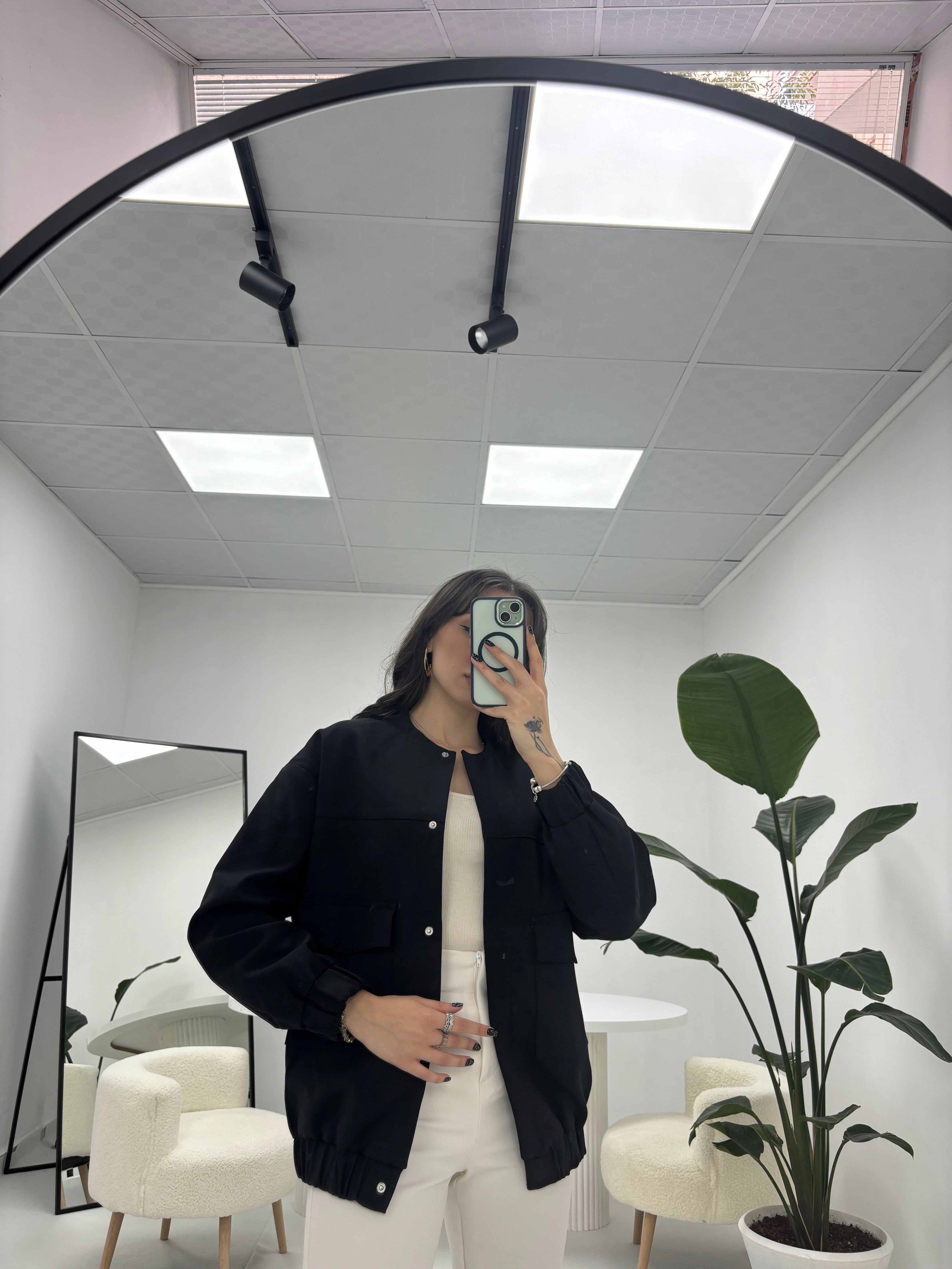 Premium Kalite Bomber Ceket Siyah