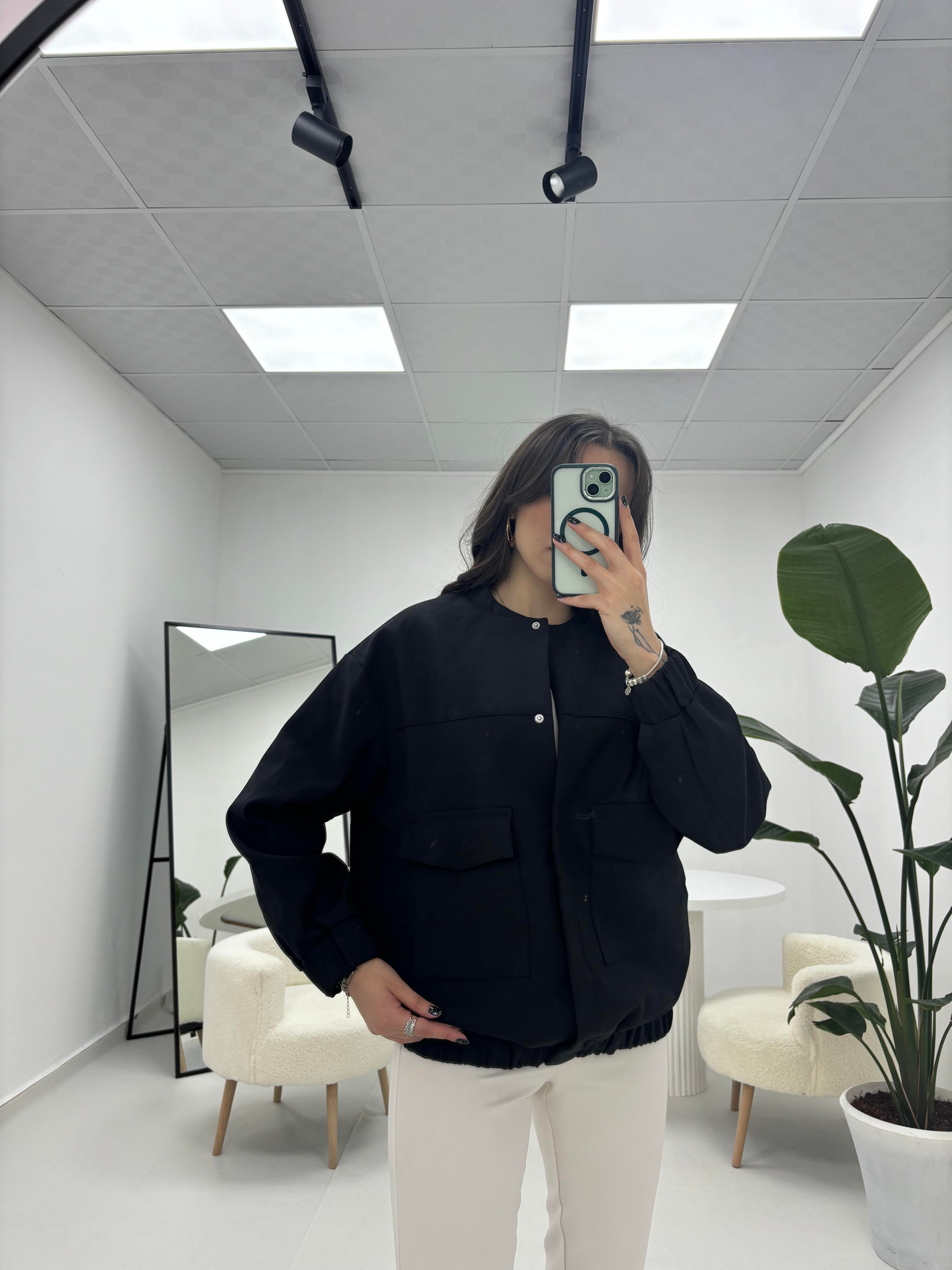Premium Kalite Bomber Ceket Siyah